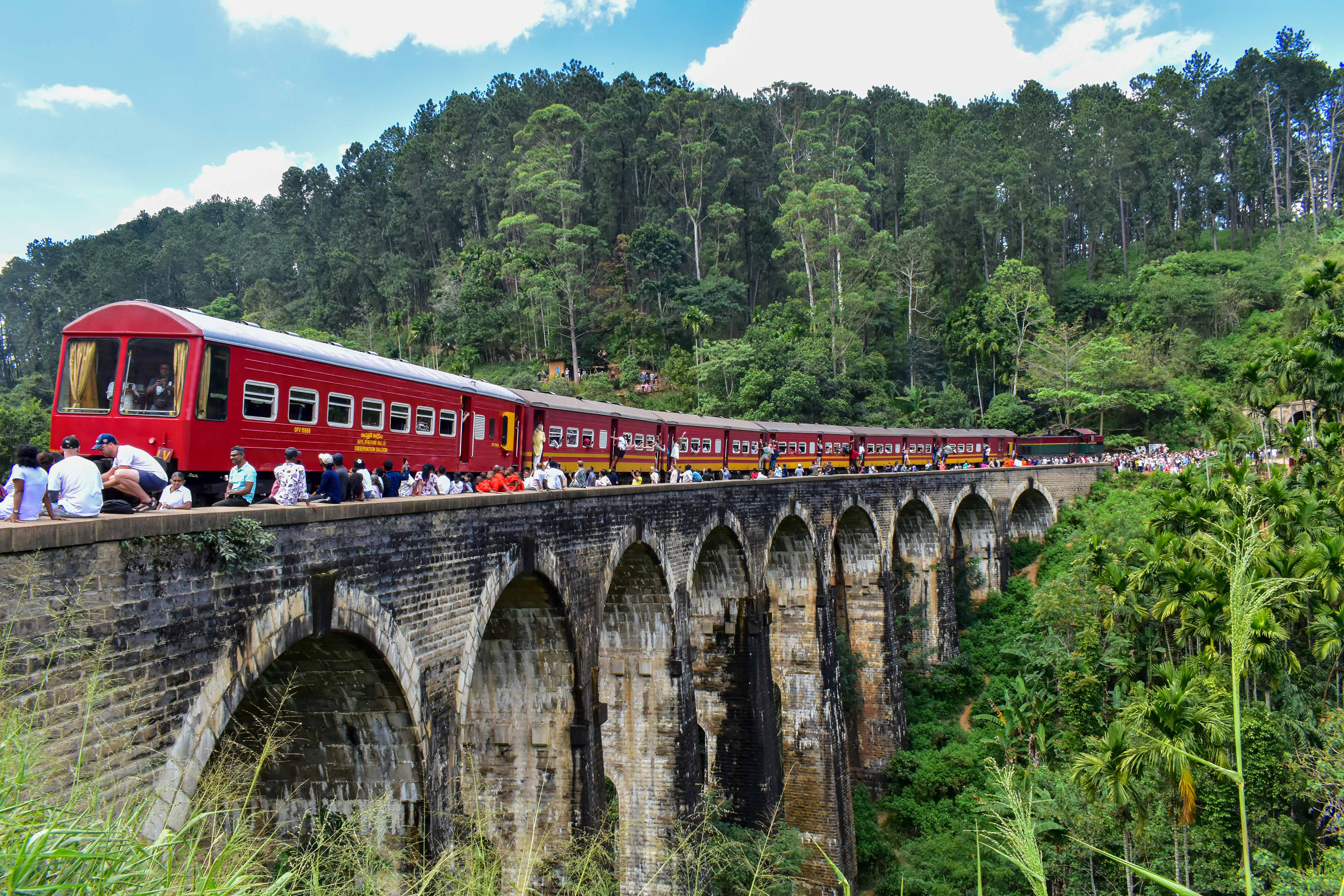 Train over Nine Arch Bridge, Sri Lanka