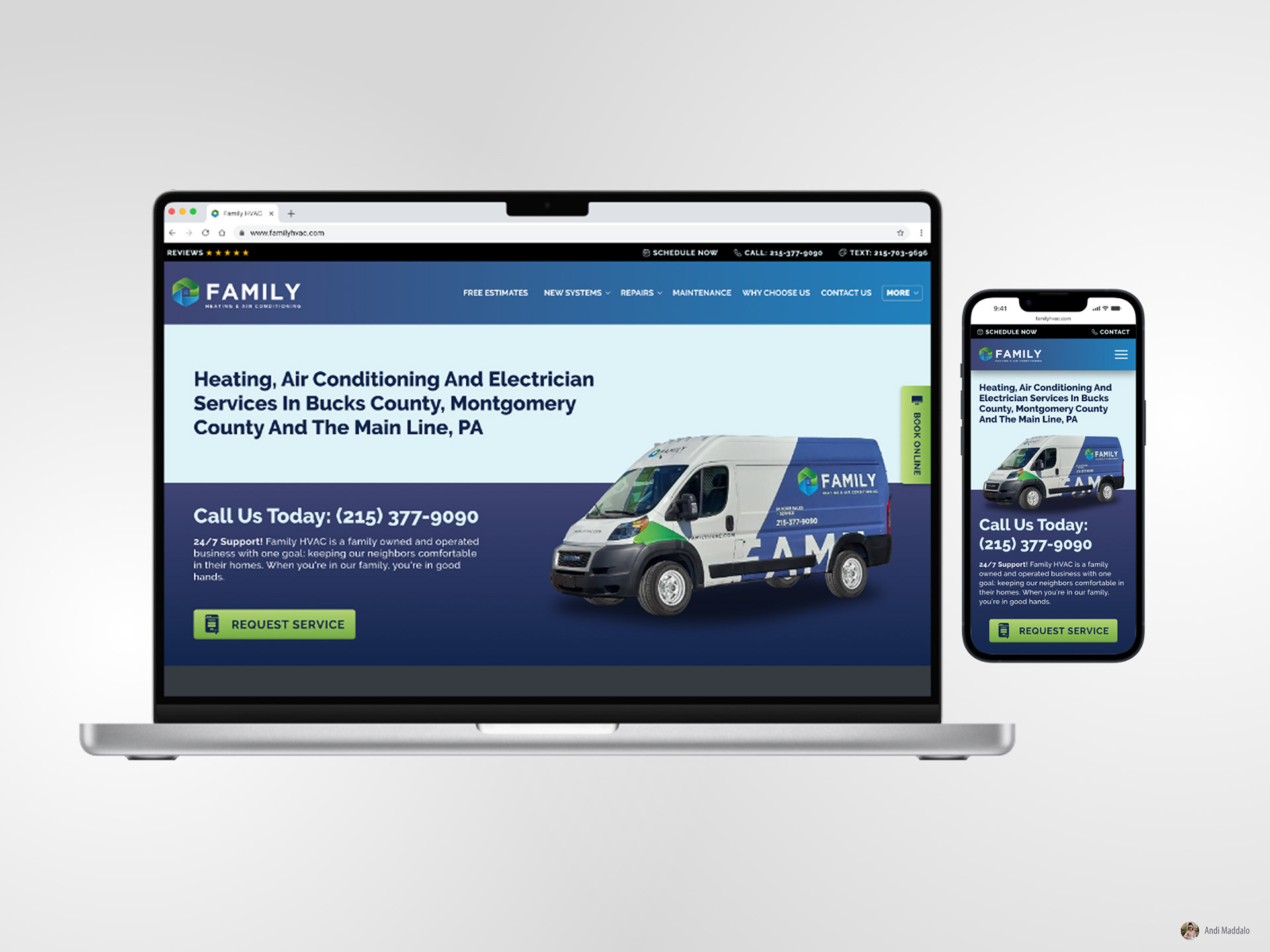 Mockup designs for custom web design examples of desktop and mobile