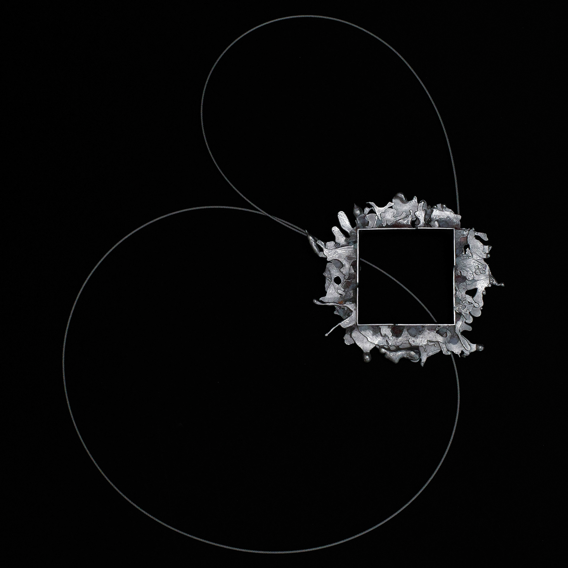 Nan Jin/freedom/60x90x10mm/2020/950silver, rhodium coating, natural mineral pigments, stainless wire