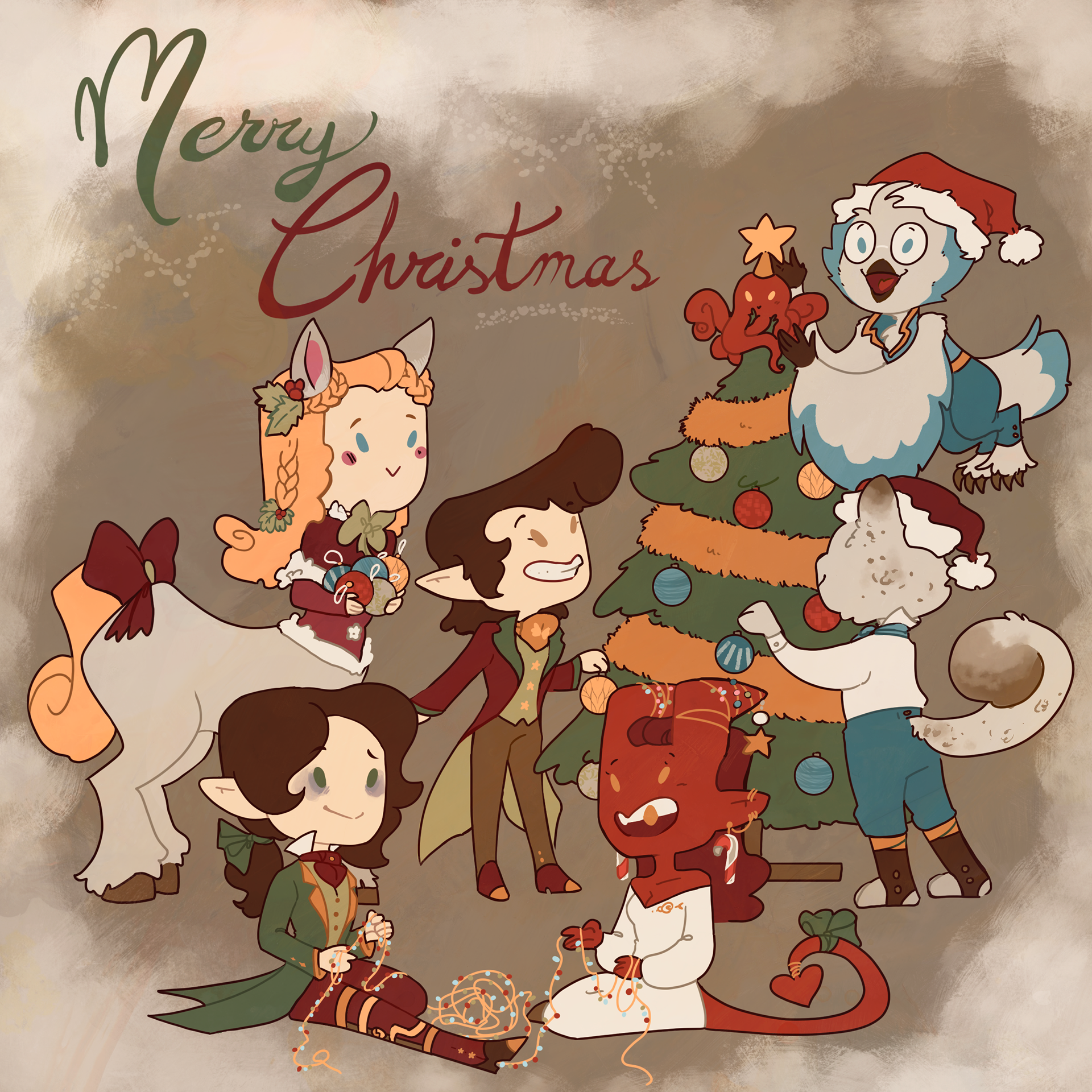 D&D Christmas - Retro postcard