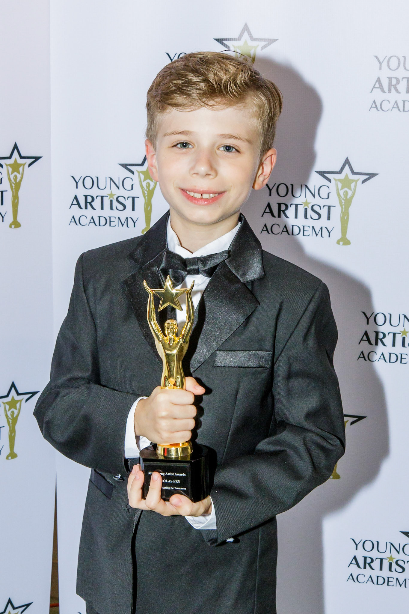 NICHOLAS FRY  won for Best Voice Acting Performance at the 39th Young Artists Academy Awards in Los Angeles, California on July 14, 2018