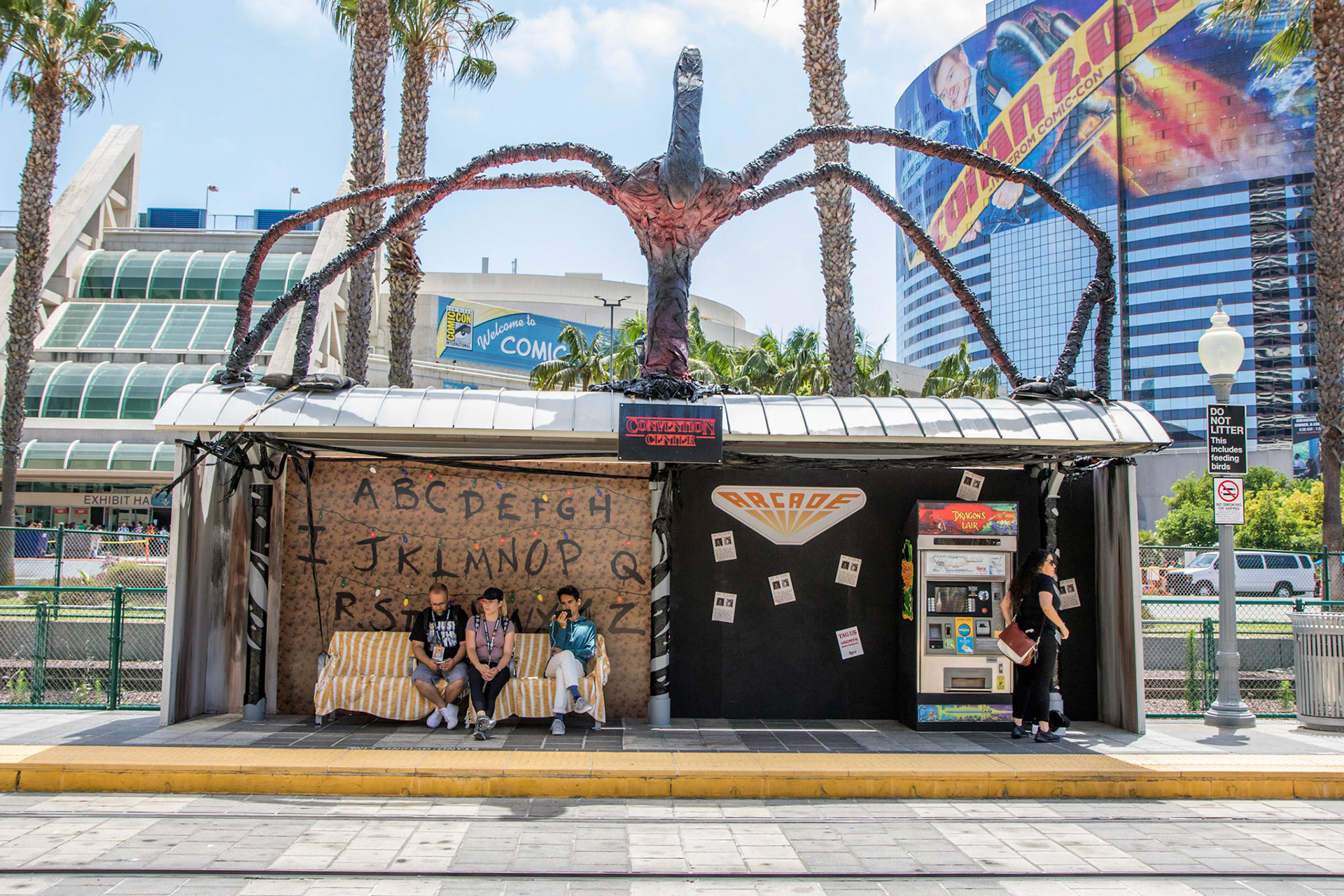 Stranger Things  Convention Center Trolley stop in the GasLamp area at Comic-Con 2018 in San Diego on Friday, July 20, 2018.