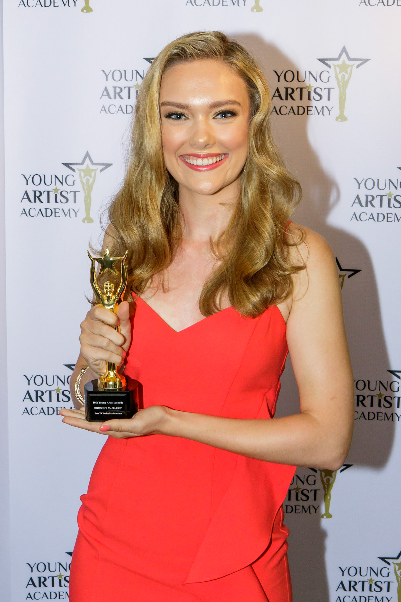 BRIDGET MCGARRY  won for Best Guest Star Teen Actress in  TV series performance at the 39th Young Artists Academy Awards in Los Angeles, California on July 14, 2018
