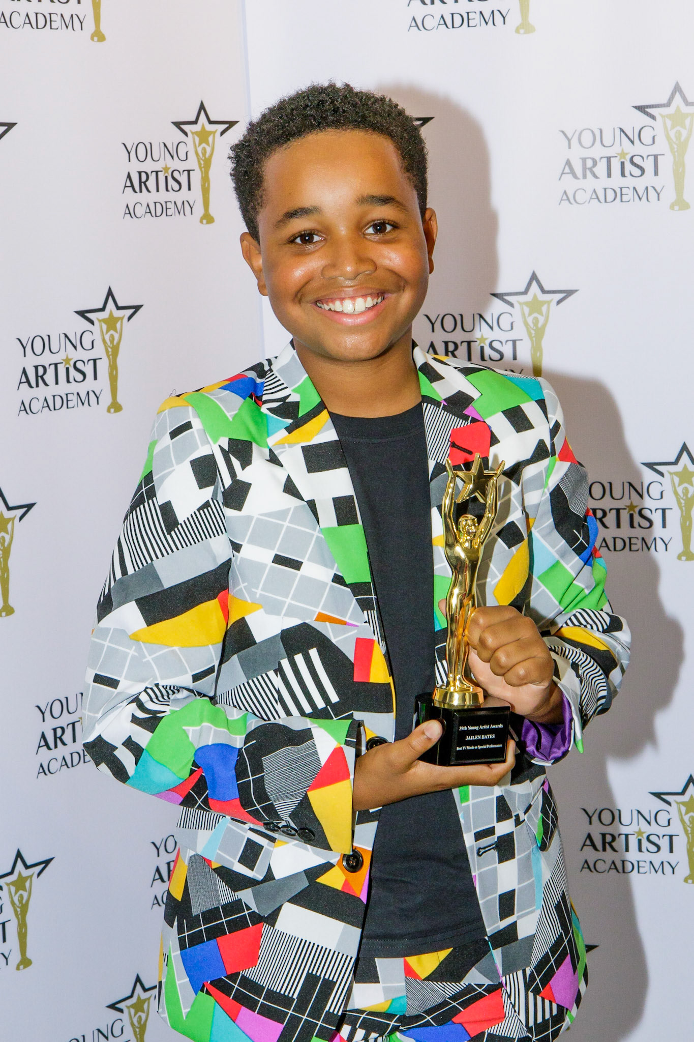 JAILEN BATES won for Best Youth Actor in a TV Movie or Special Performance at the 39th Young Artists Academy Awards in Los Angeles, California on July 14, 2018