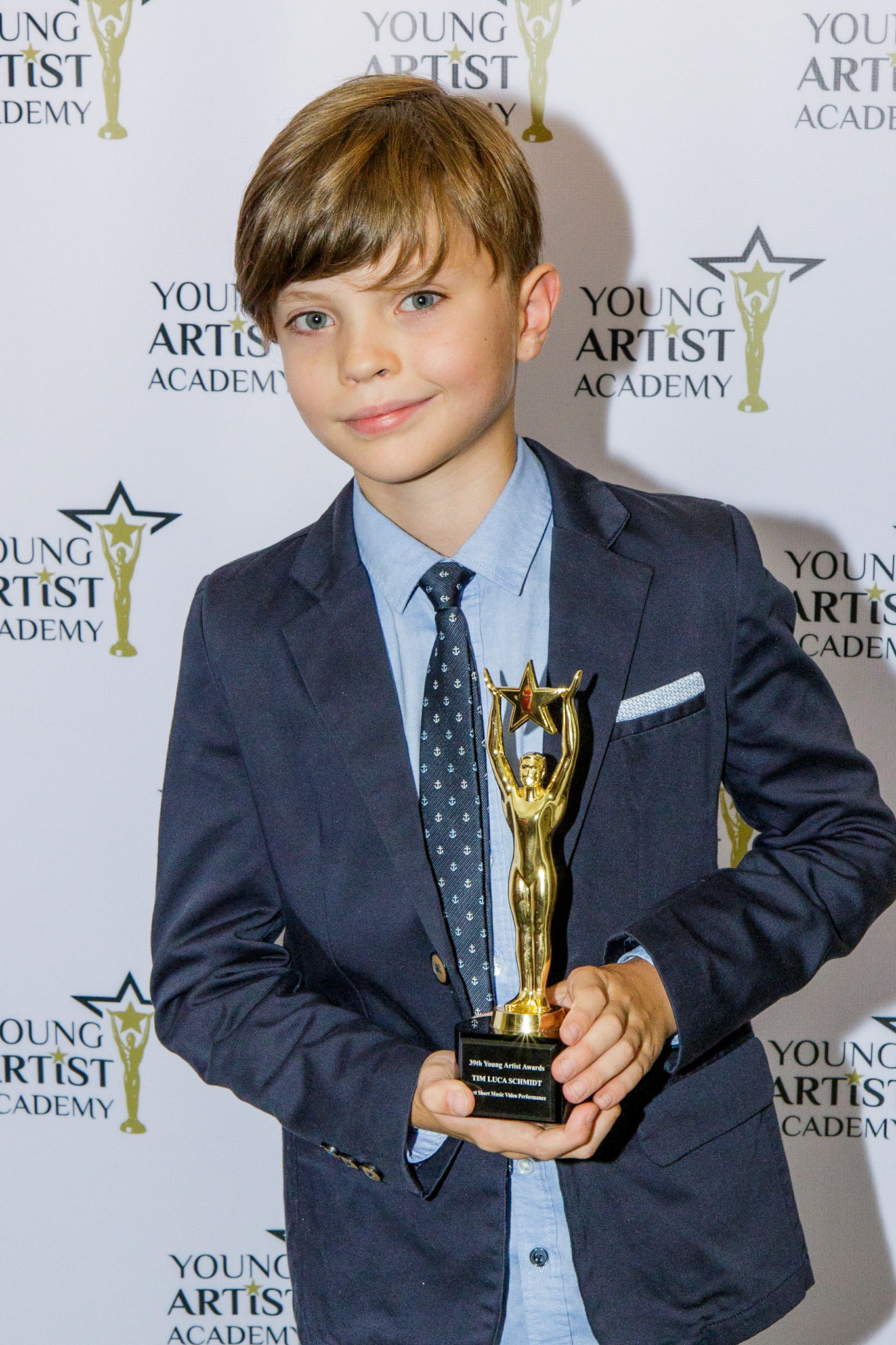 TIM LUCA SCHMIDT won for Best Short Music Video Performance at the 39th Young Artists Academy Awards in Los Angeles, California on July 14, 2018