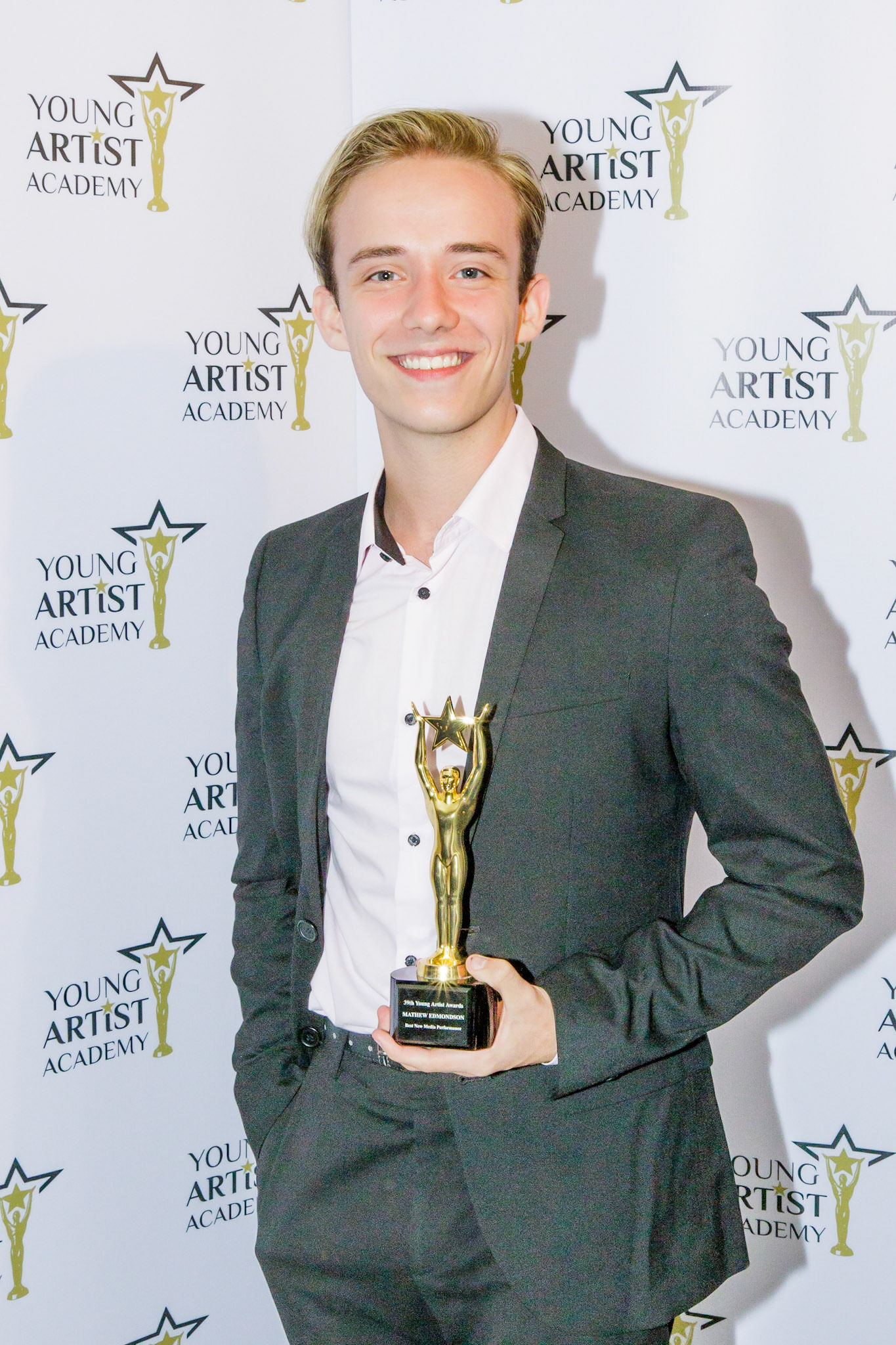 MATHEW EDMONDSON  won for Best New Media Performance at the 39th Young Artists Academy Awards in Los Angeles, California on July 14, 2018