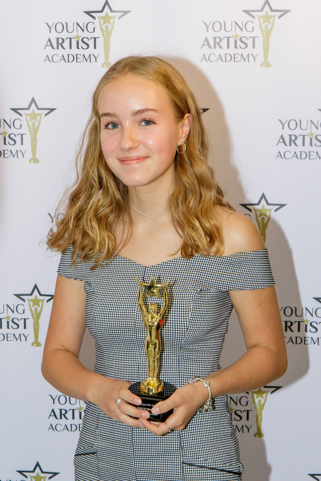 EMILIE BRIERRE  won for Best Leading Actress in TV   Performance at the 39th Young Artists Academy Awards in Los Angeles, California on July 14, 2018