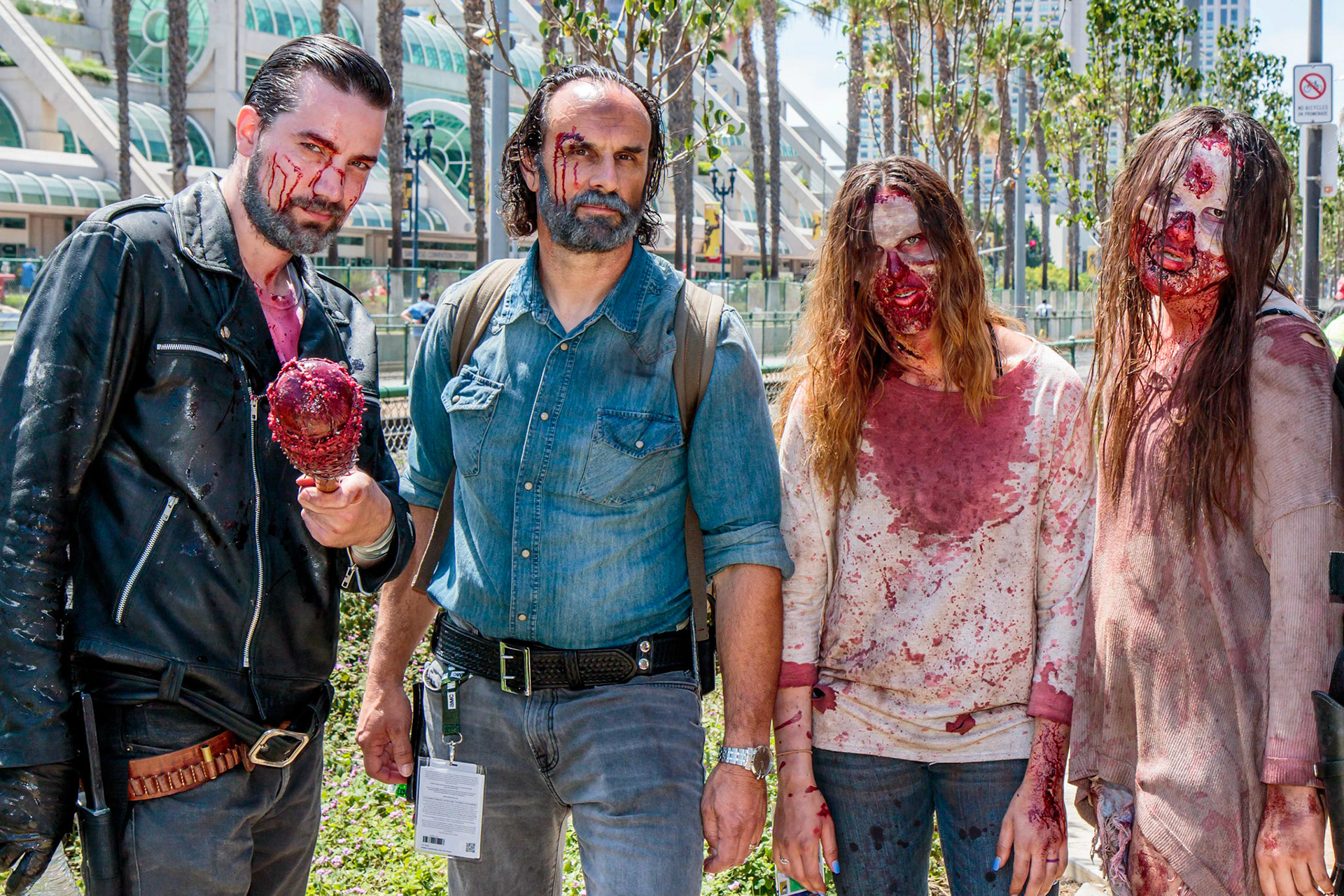 The Walking Dead  cosplayers  walk the  GasLamp area at Comic-Con 2018 in San Diego on Friday, July 20, 2018.