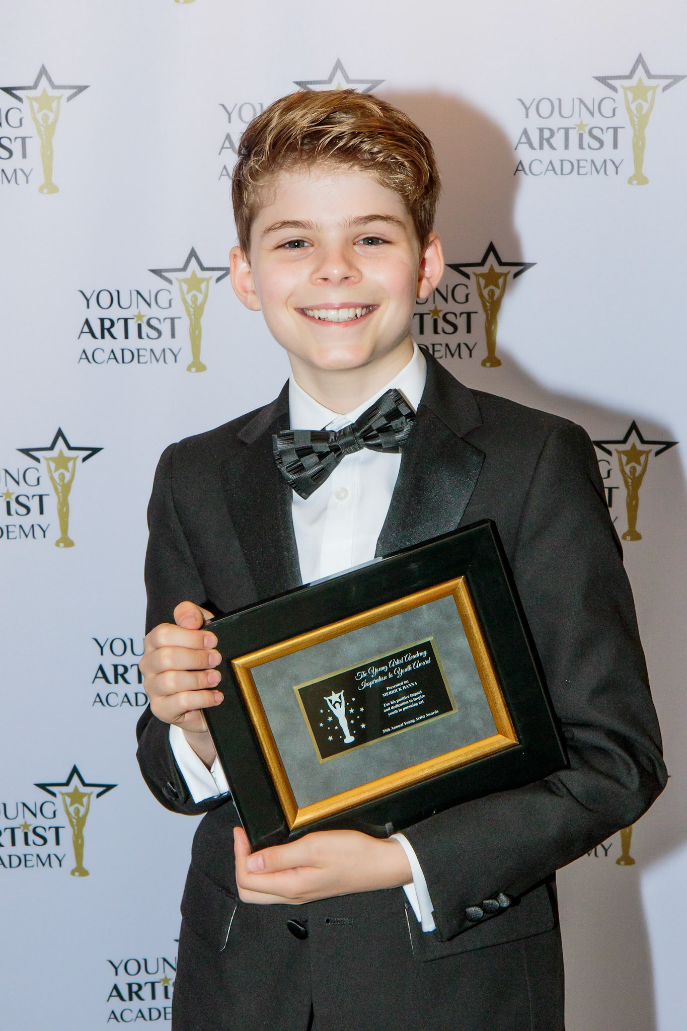 MERRICK HANNA  awarded the Inspiration to Youth Award at the 39th Young Artists Academy Awards in Los Angeles, California on July 14, 2018