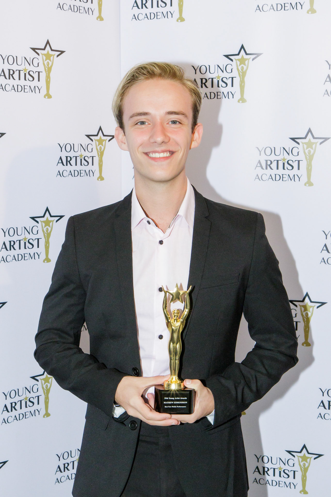 MATHEW EDMONDSON  won for Best New Media Performance at the 39th Young Artists Academy Awards in Los Angeles, California on July 14, 2018