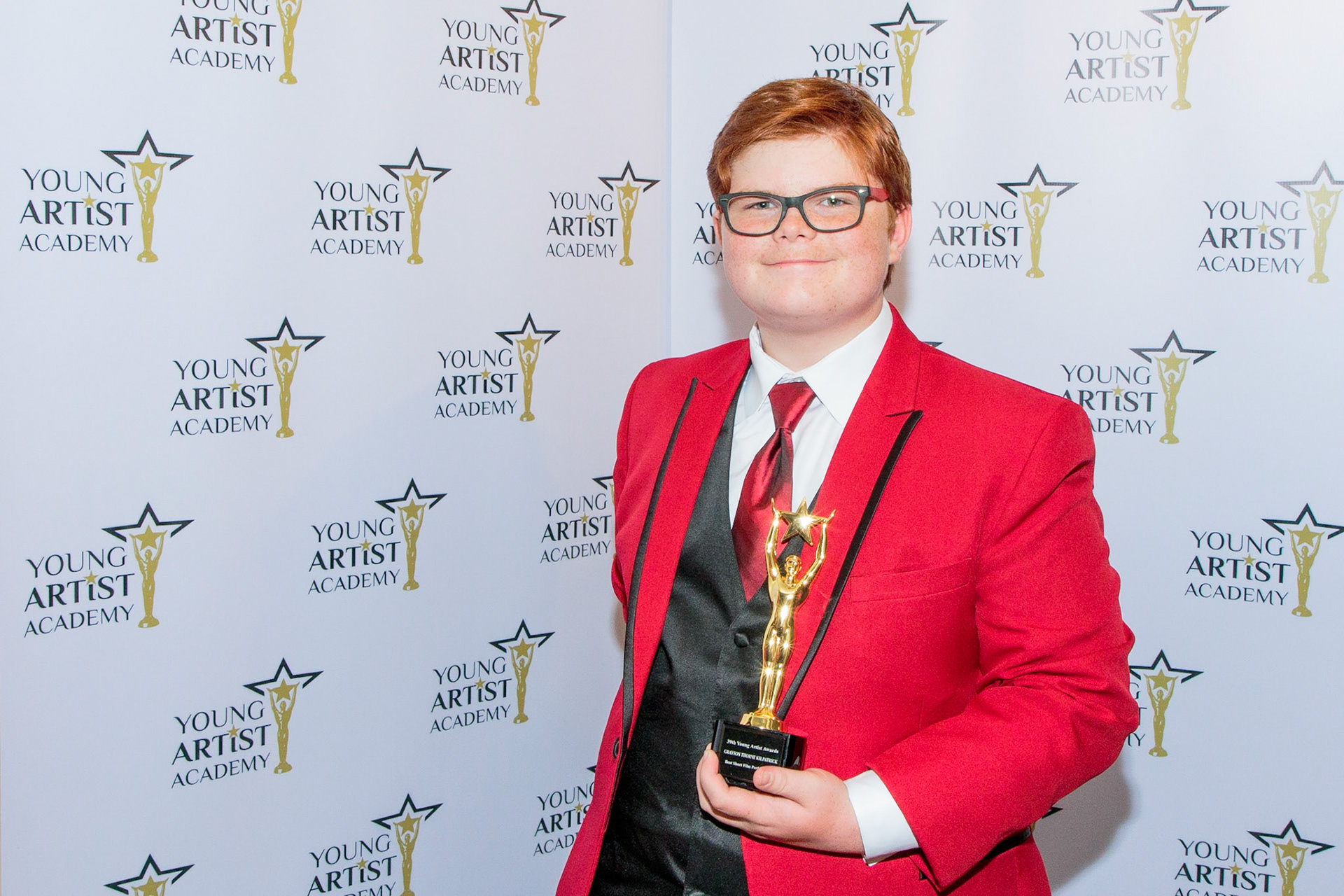 GRAYSON THORNE KILPATRICK won for Best Short Film Performance  at the 39th Young Artists Academy Awards in Los Angeles, California on July 14, 2018
