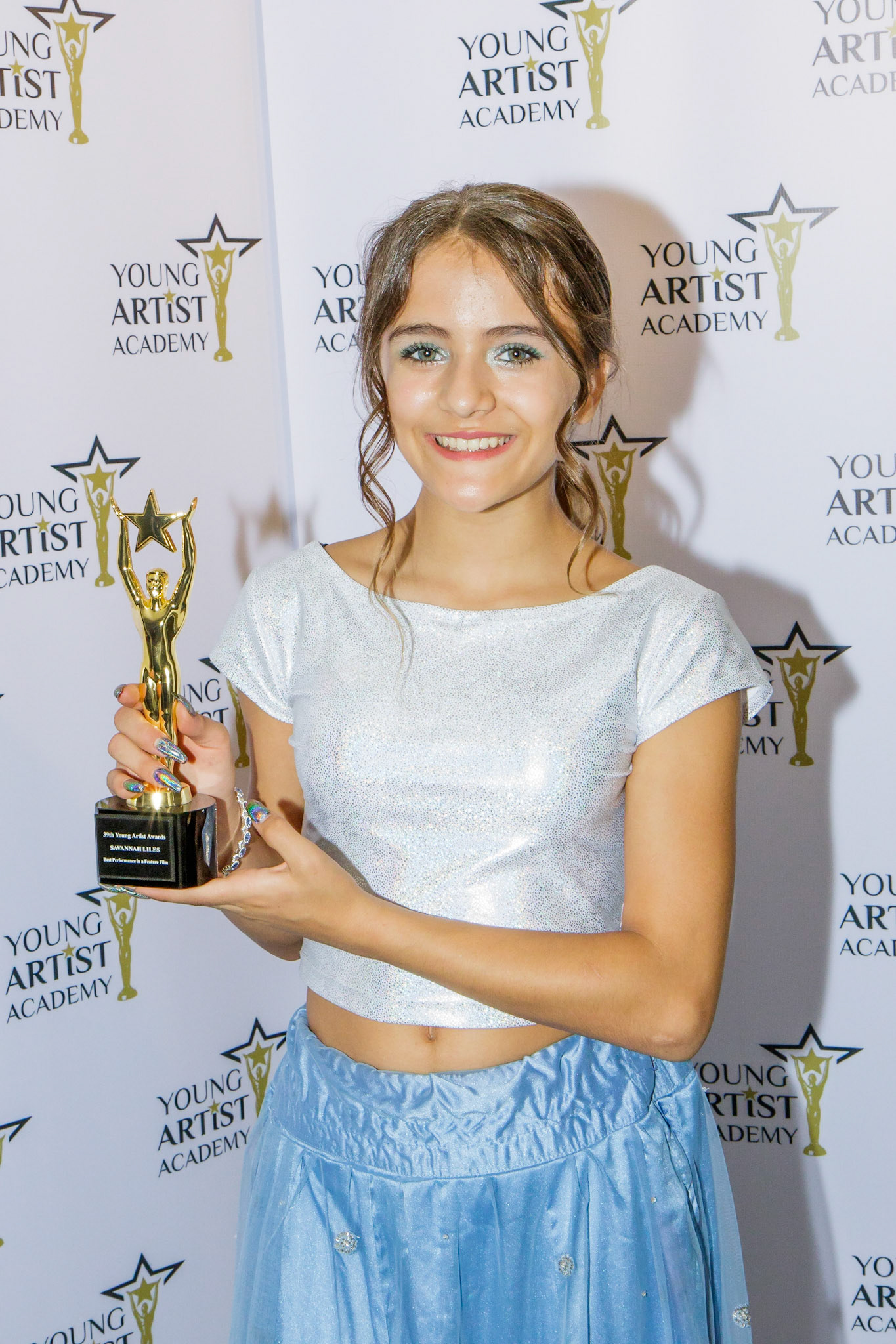 SAVANNAH LILES  won for Best Performance in a Feature Film  at the 39th Young Artists Academy Awards in Los Angeles, California on July 14, 2018