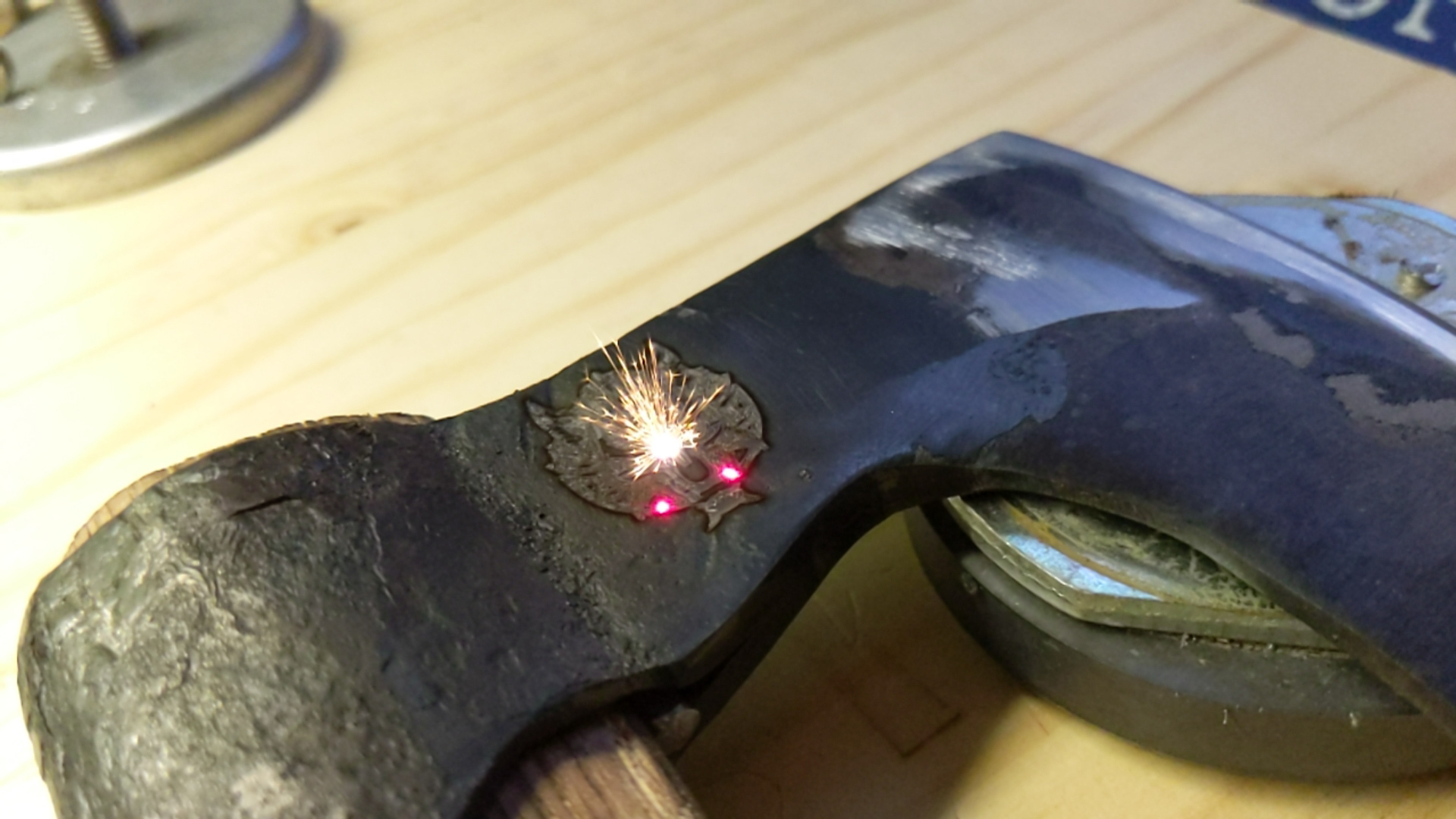 Norse Bearded Axe Engraved with Depiction of Fenrir