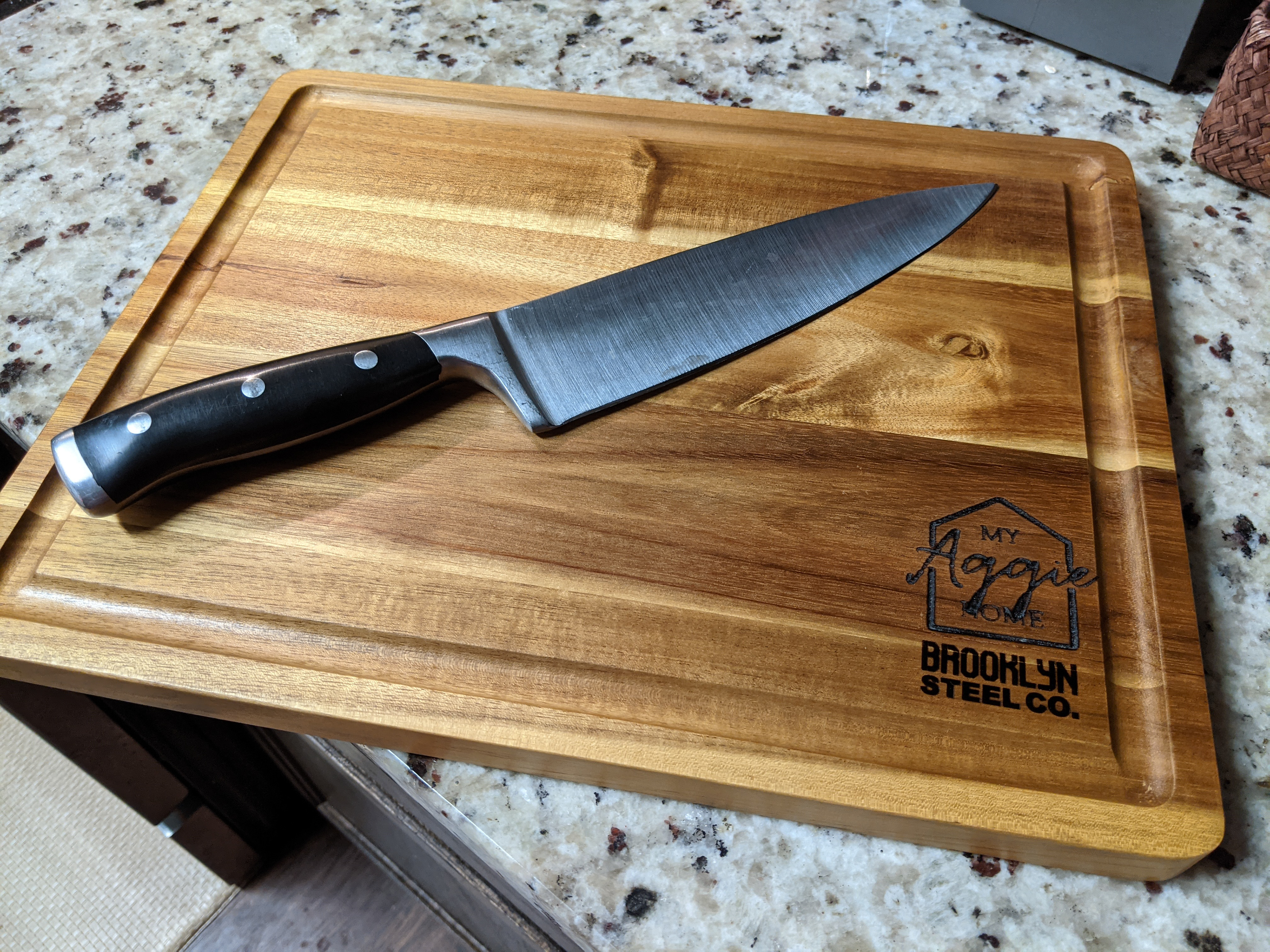 Cutting board engraved for My Aggie Home in College Station TX