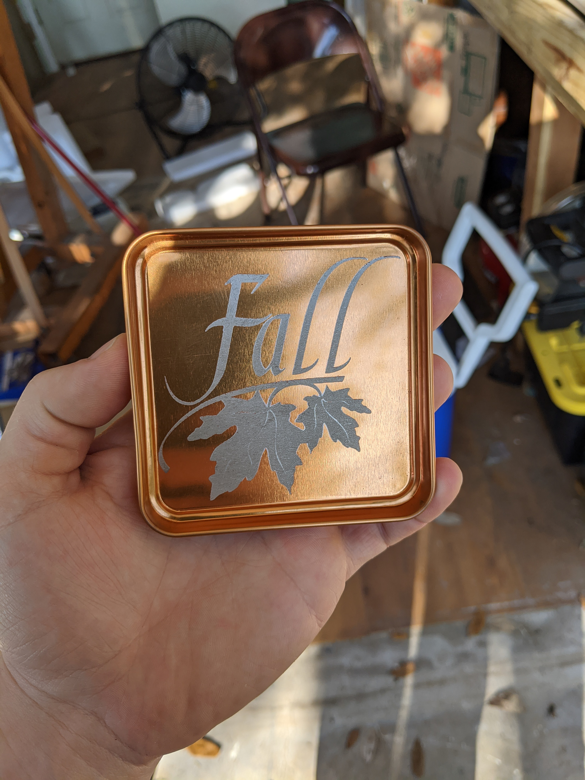 Tea Container Lid Engraved