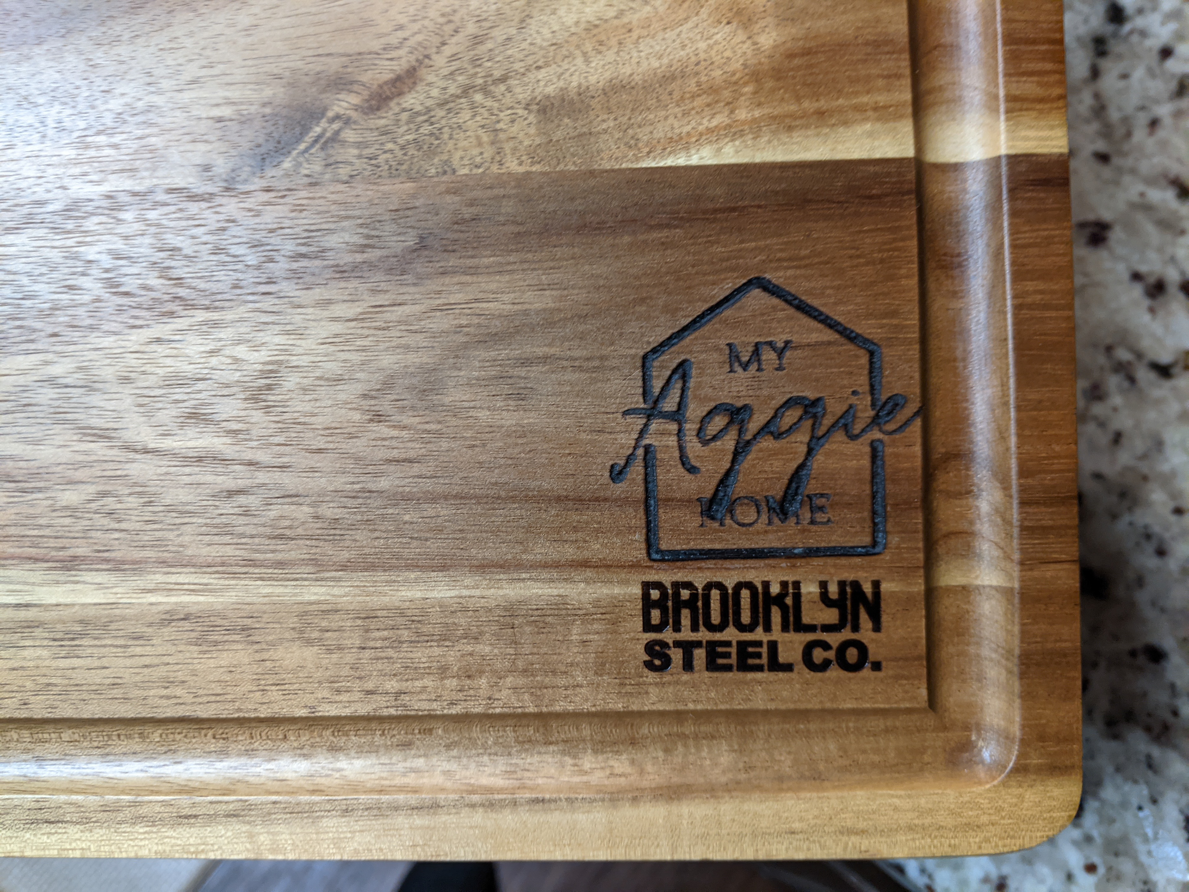 Cutting board engraved for My Aggie Home in College Station TX
