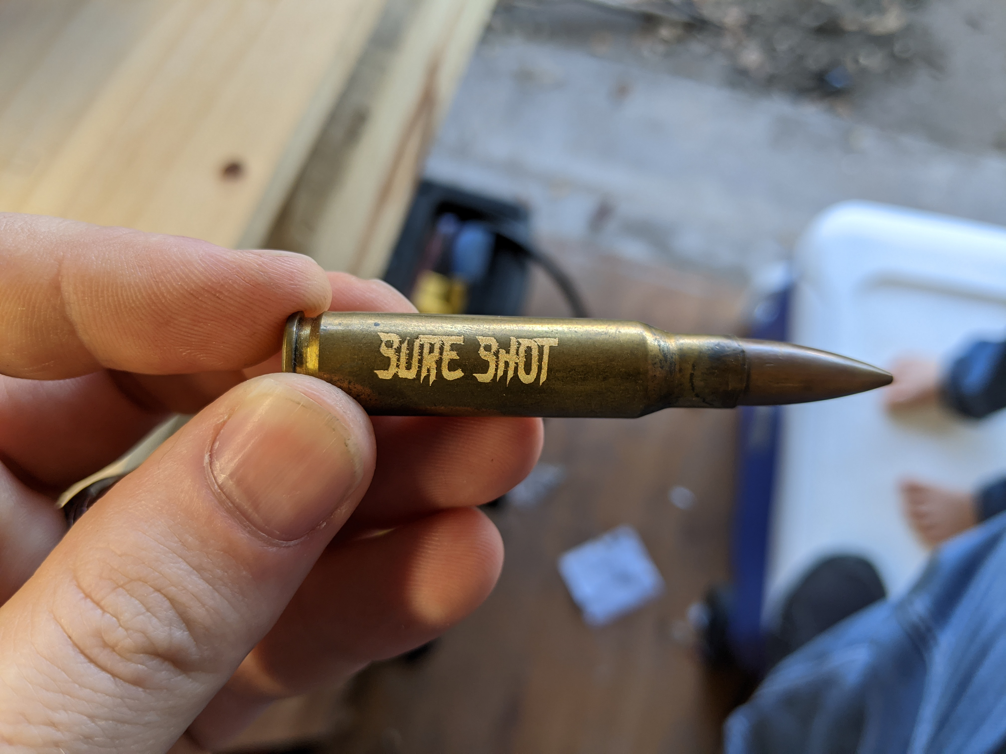 Bullet casing engraving