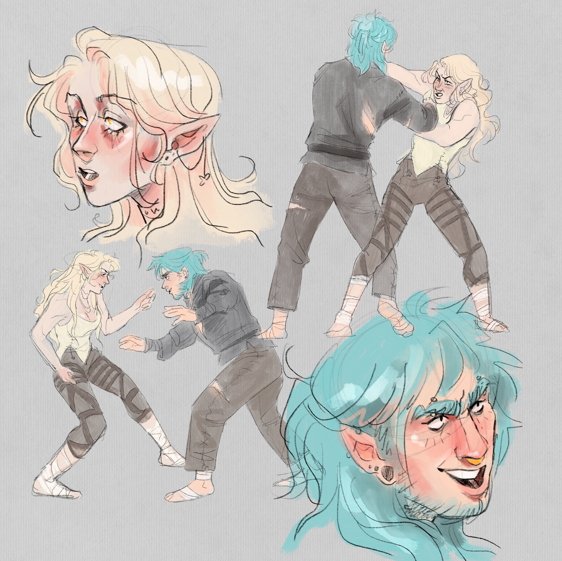 Figure Study with Original Characters Procreate, 2023