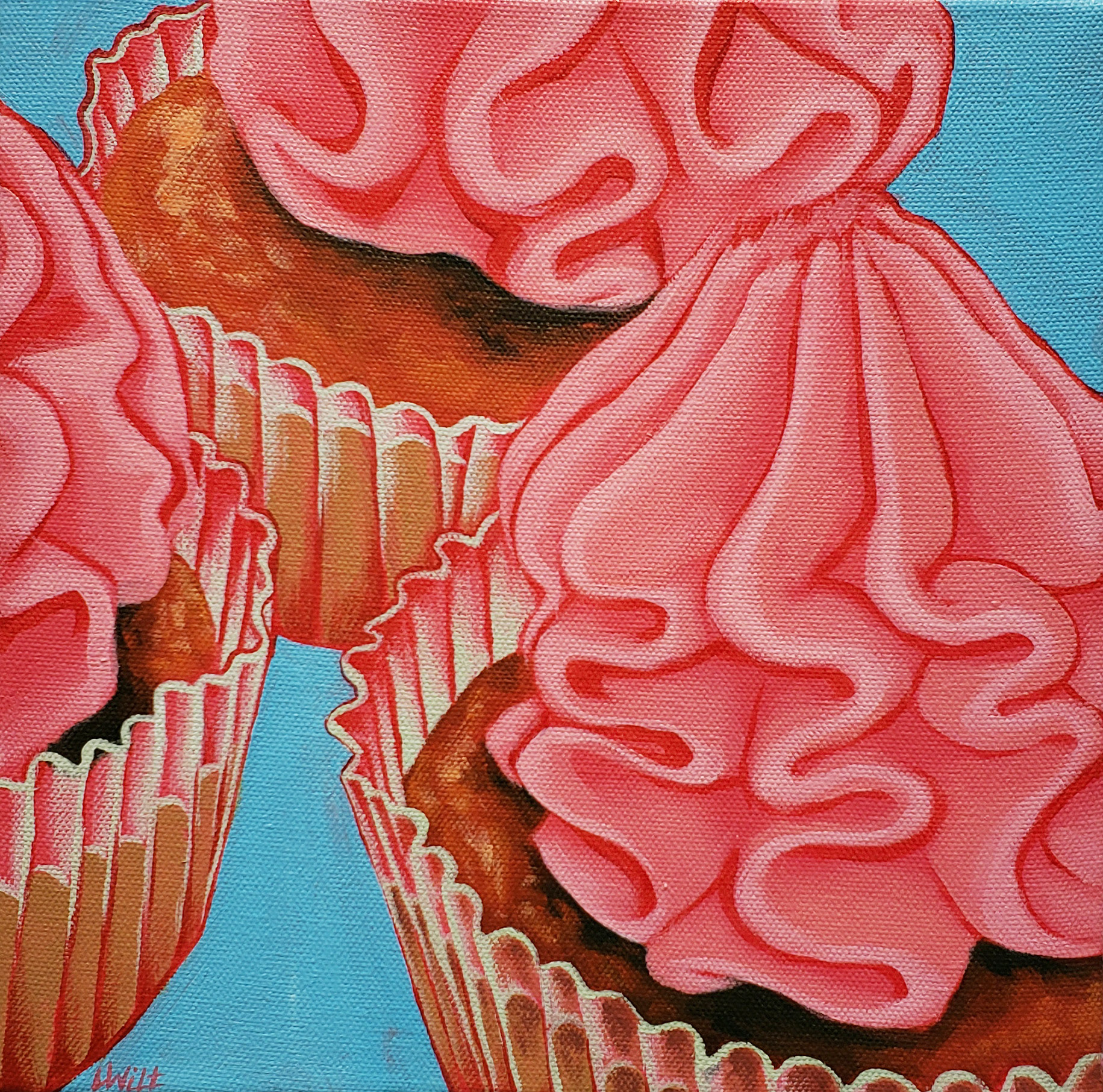 "Cupcakes" Acrylic on canvas, 12x12in