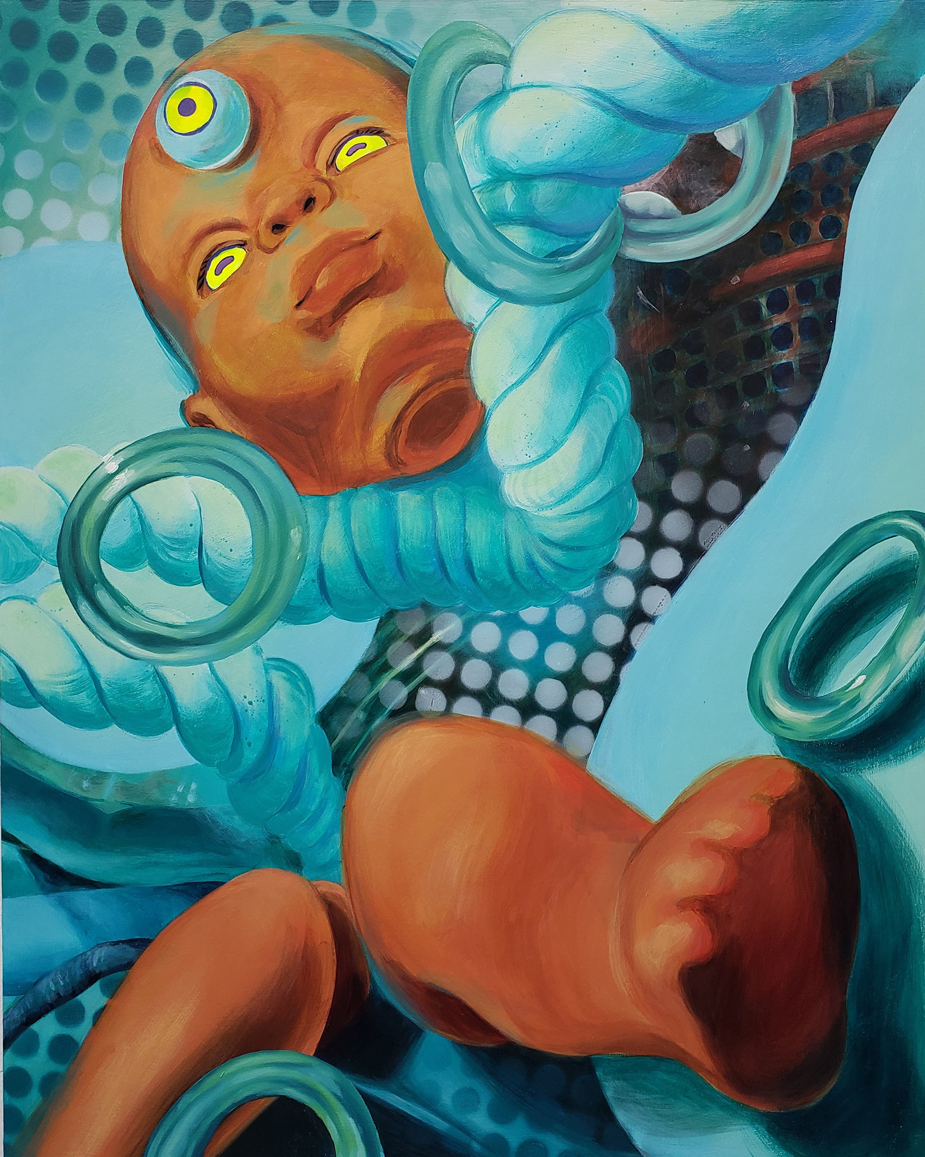 "Baby, Baby" Acrylic, oil, and airbrush on canvas, 24x30in