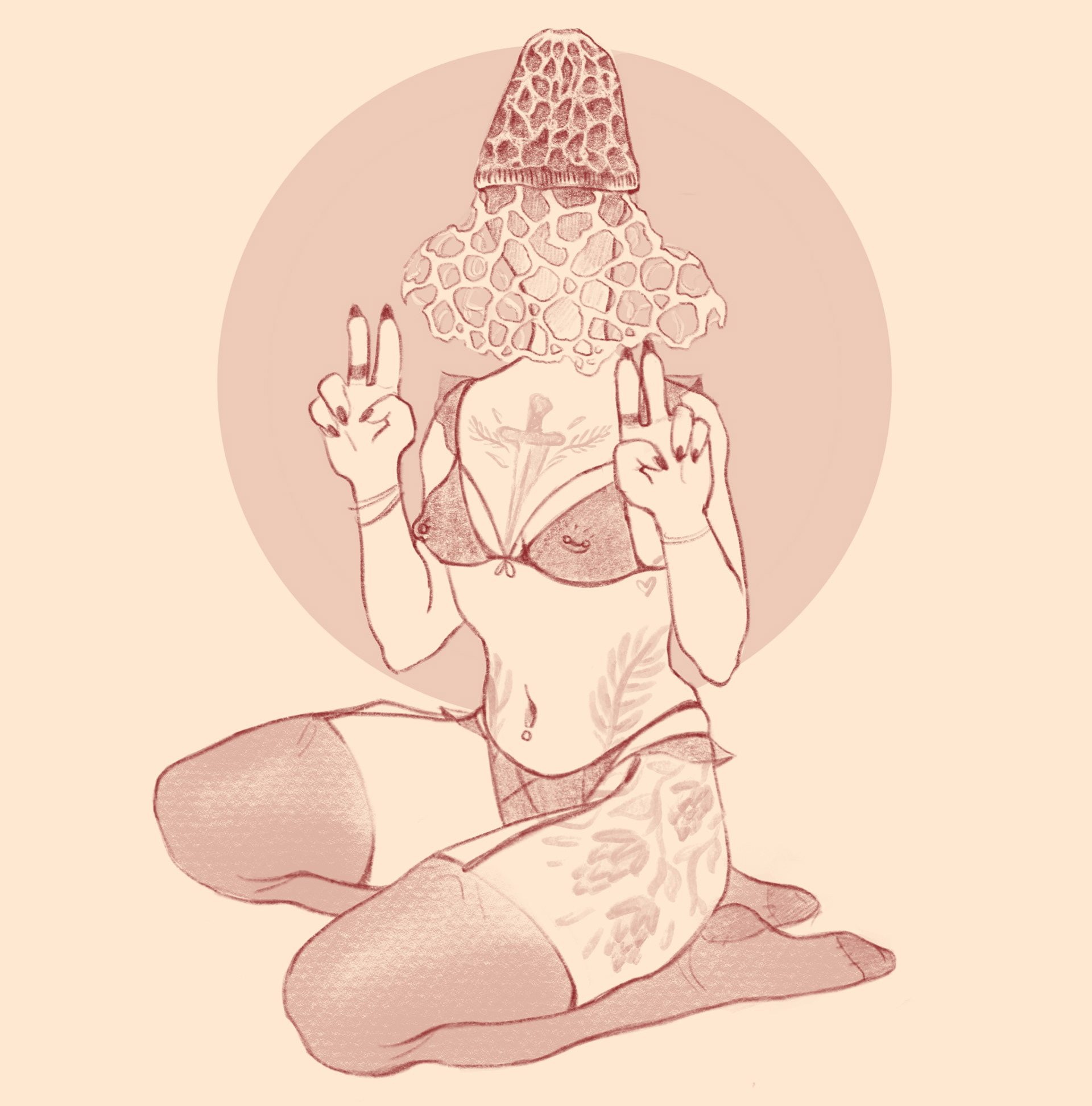 Inktober Day 8: Mushroom Procreate, October 2022