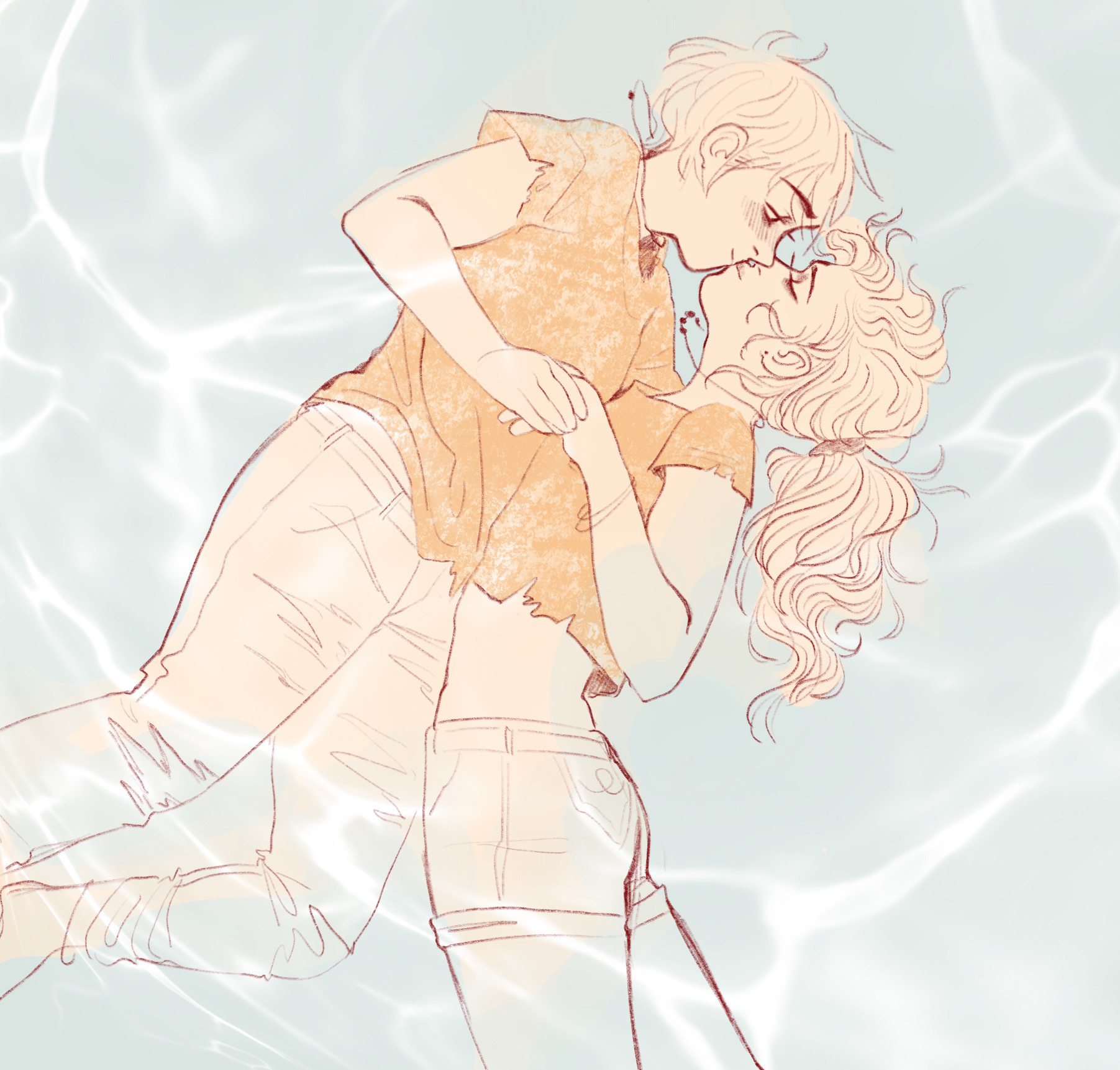 Inktober Day 22: Kiss Procreate, October 2022