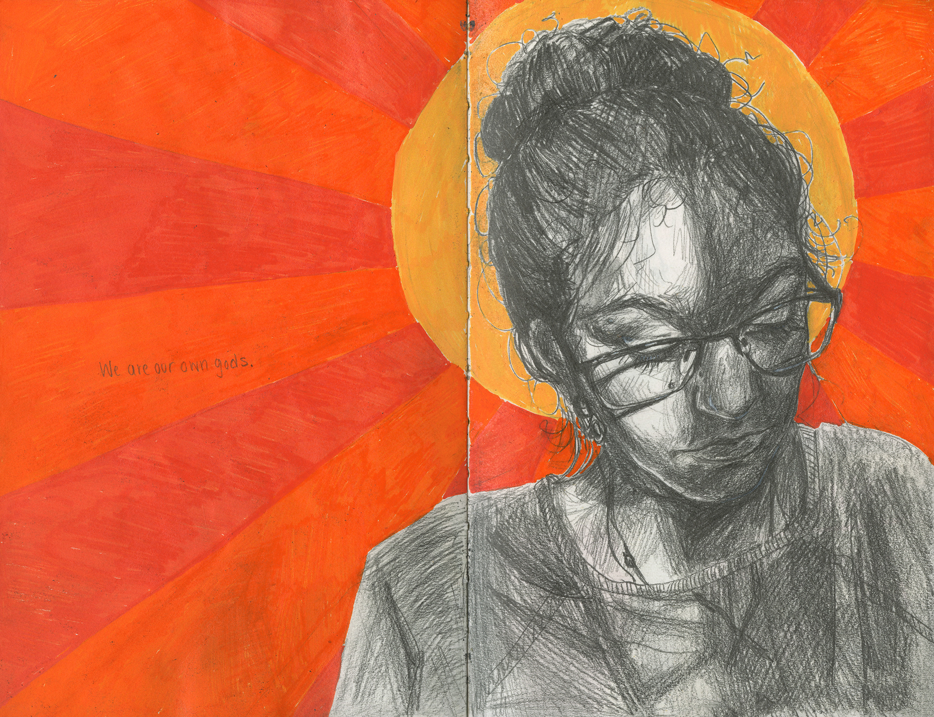 11/24/2019 Self Portrait in graphite and posca pen