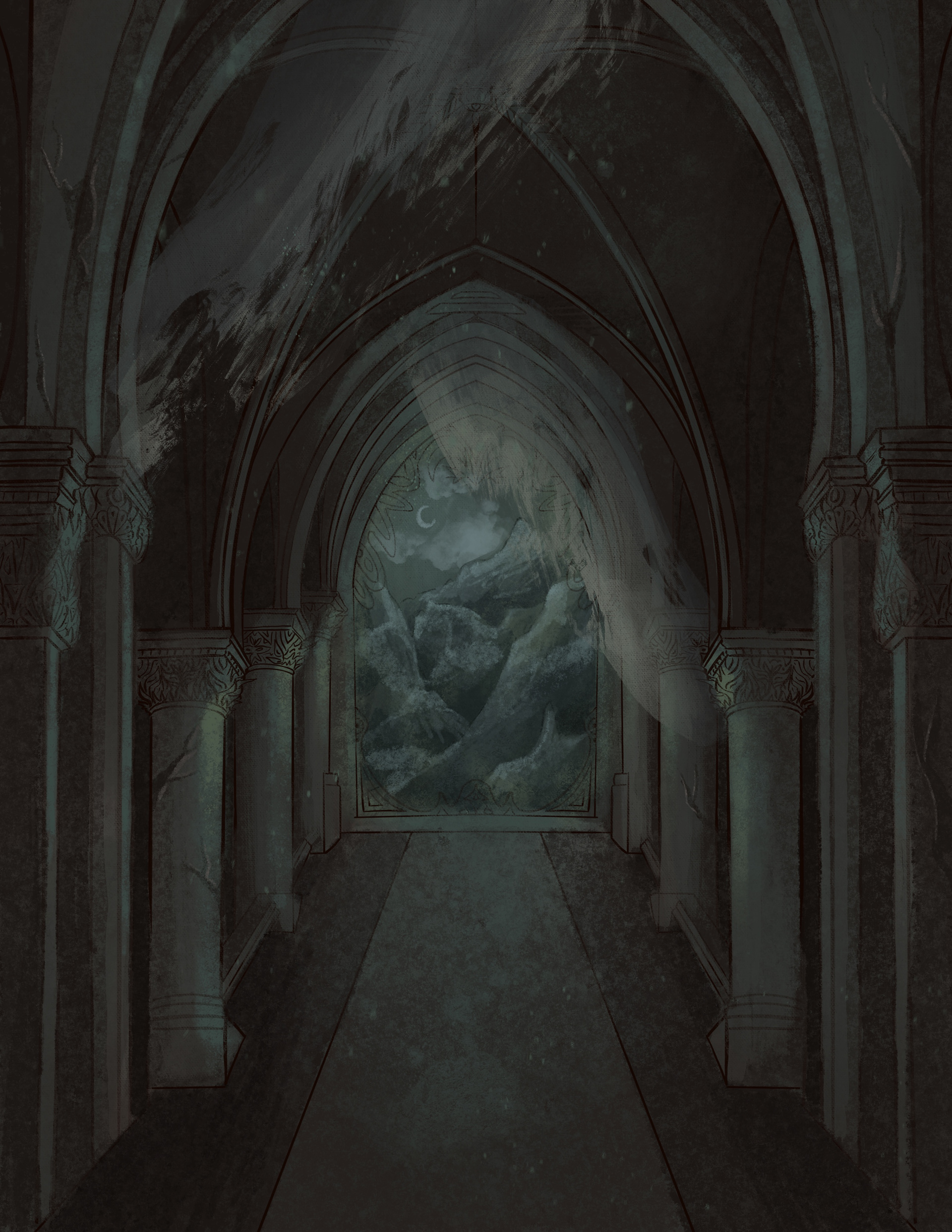 "Castle in the Mountains Study" Procreate, 2023