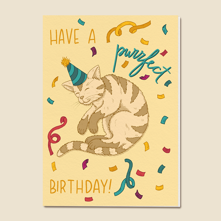 Geburtstagskarte - Purrfect Birthday