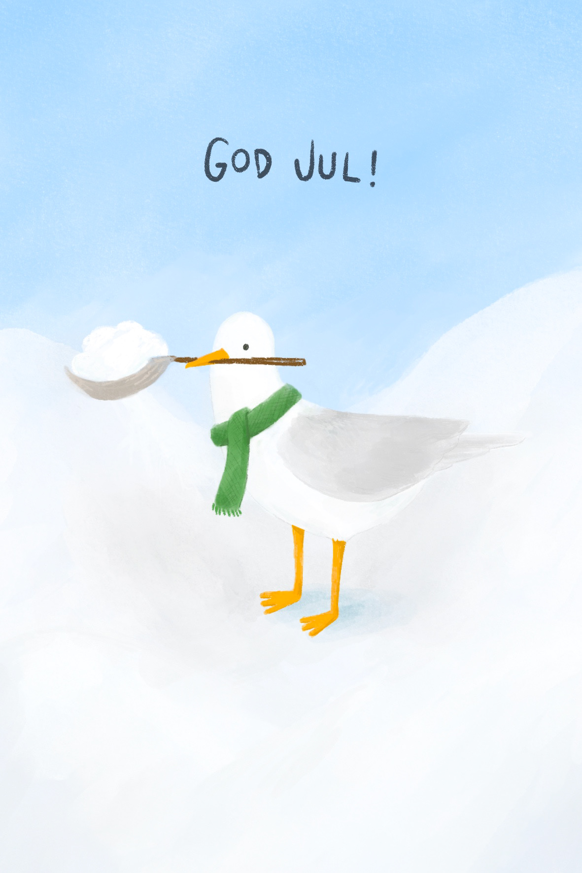 J-13 - Måke, dobbelt, med konvolutt - 30 NOK