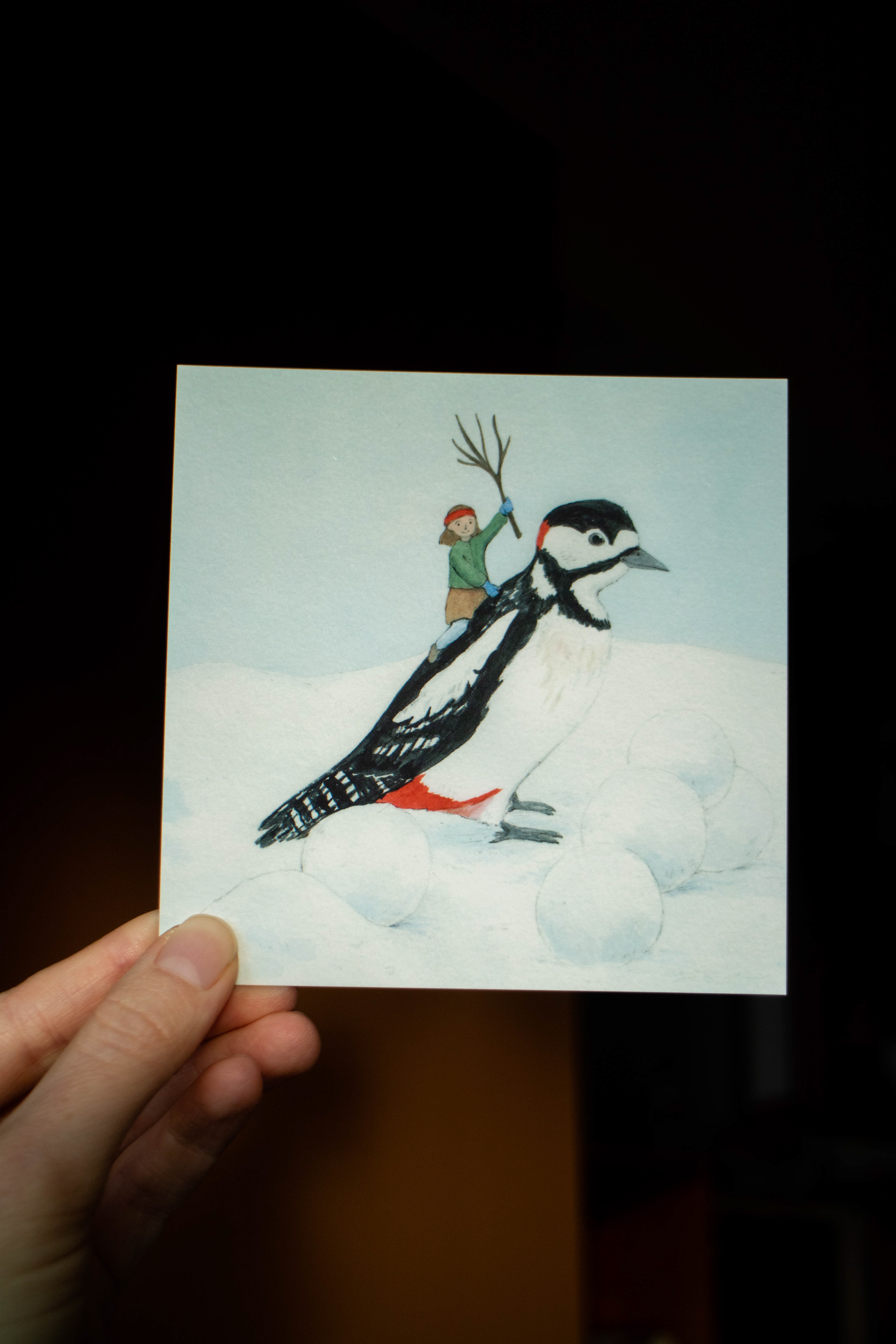 F-13 - Flaggspett, enkelt kort med konvolutt - 30 NOK