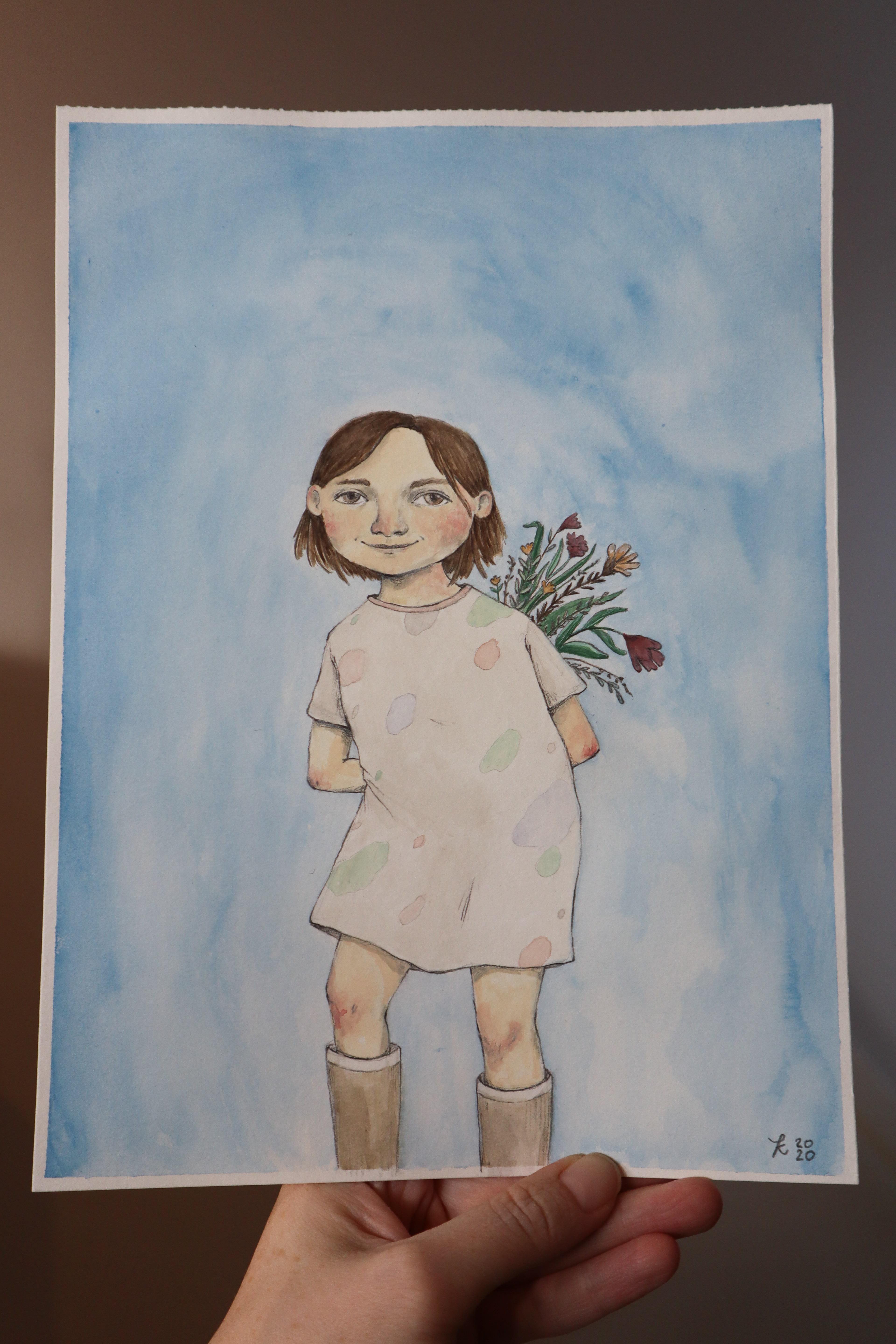 O-26 - “Blomsterjenta” - 21x28,5 cm - Pris: 350 NOK