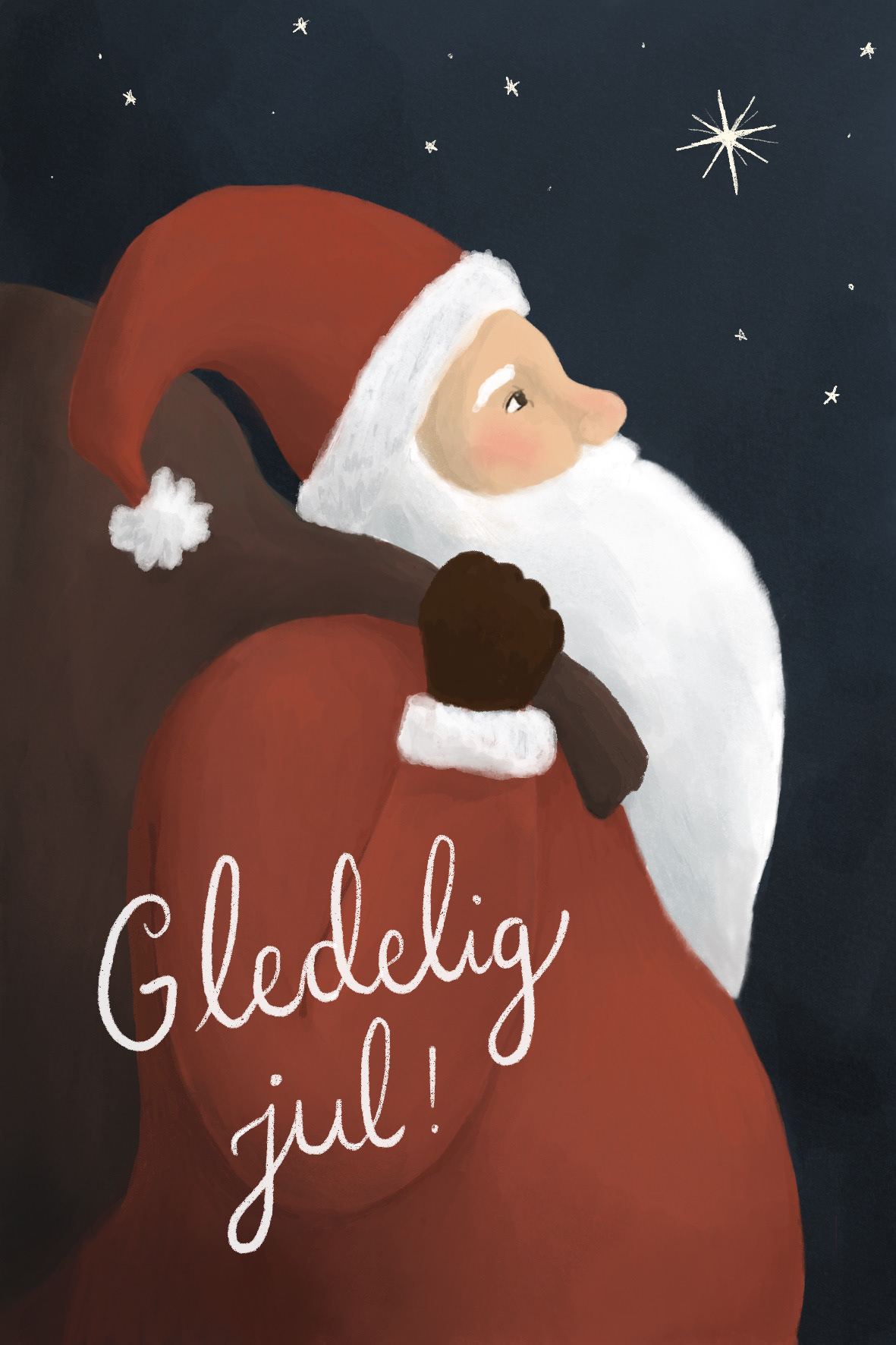 J-11 - Julenisse, dobbelt, med konvolutt - 30 NOK