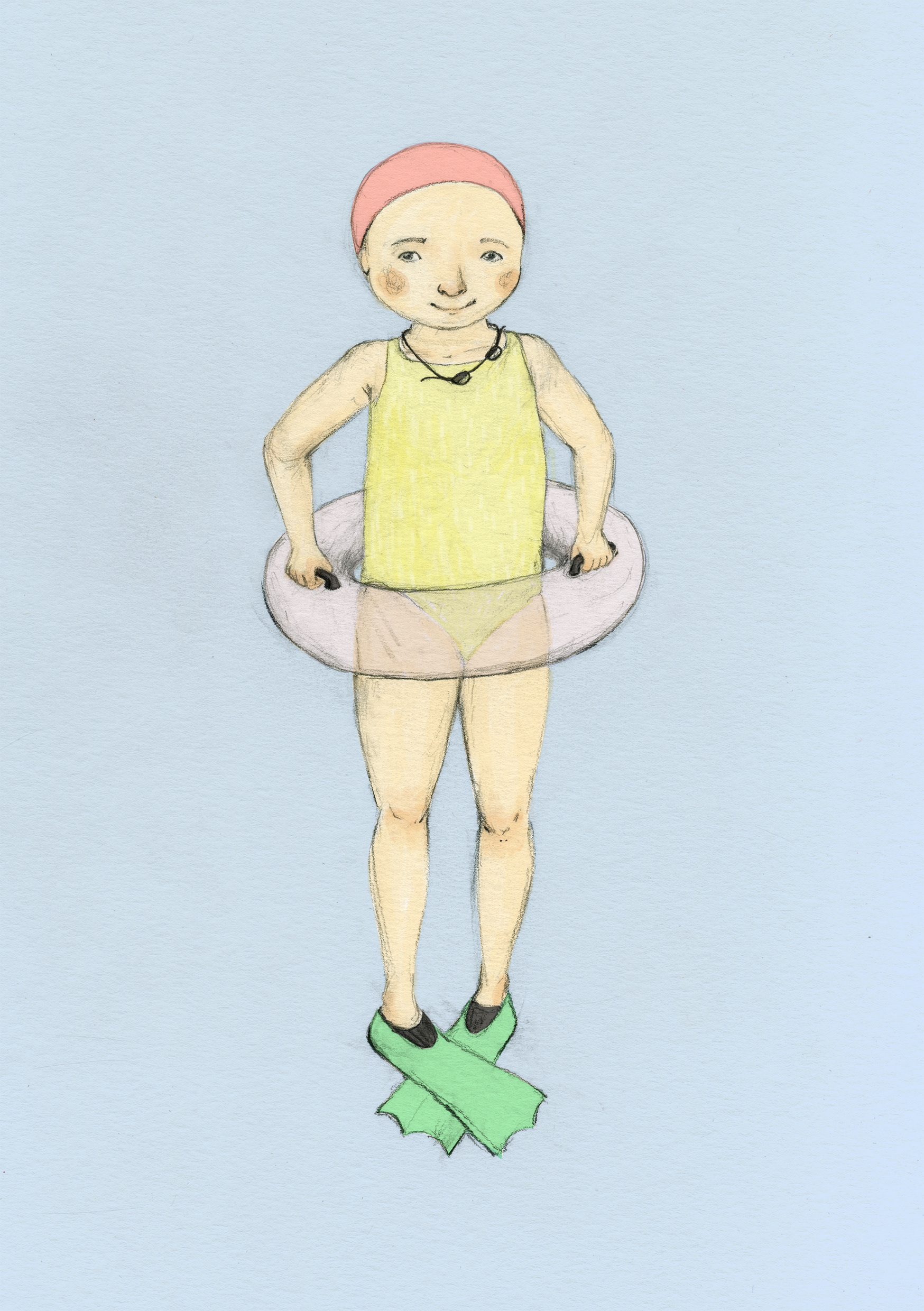 KP-26 - Badenymfe, blå - 13x18 cm - Opplag: 50 - Pris: 250 NOK (begge to for 400 NOK)