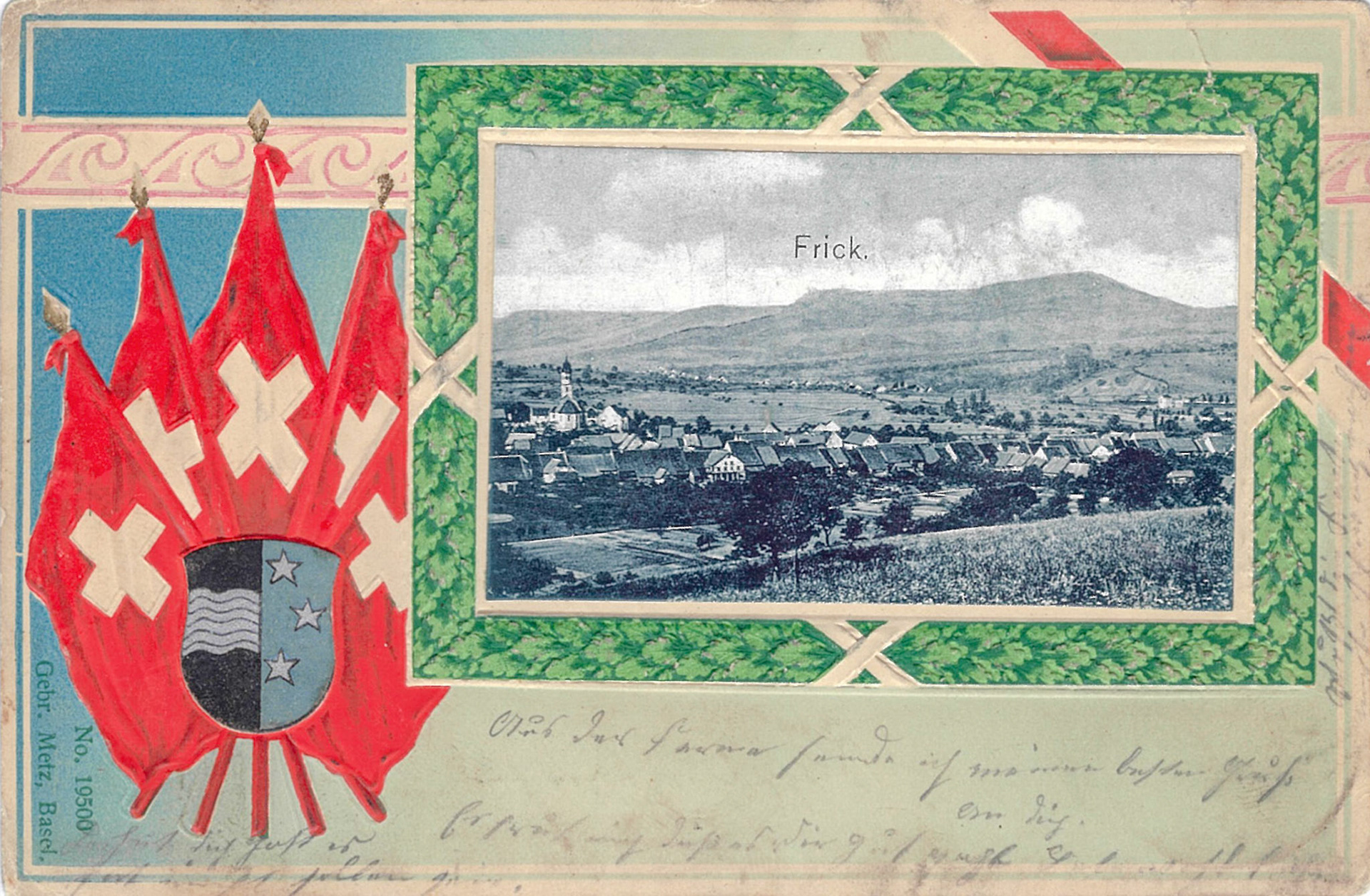 Postkarte mit Dorfanscicht 1903