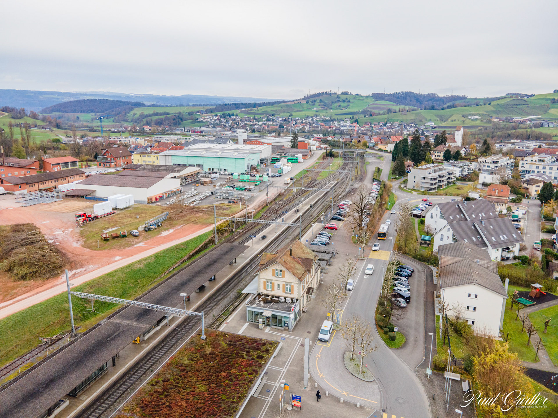 Bahnhofareal Drohne