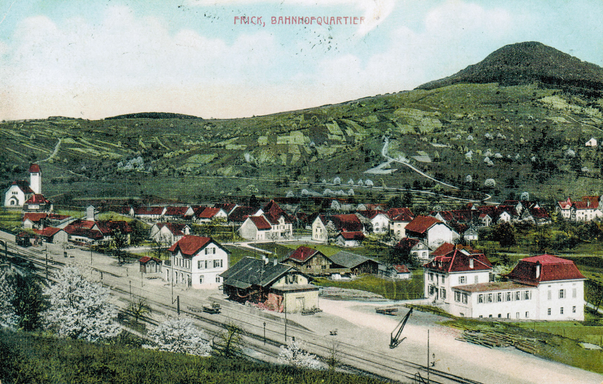 1915 Ortsansicht mit Bahnhof