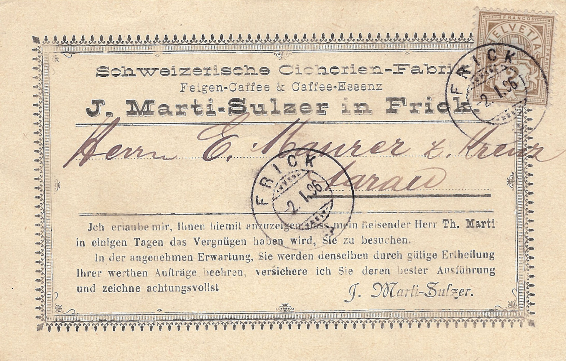1896 Postkarte