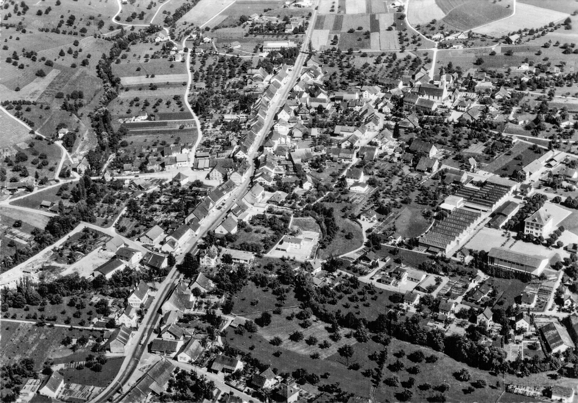 1945 Dorfansicht aus der Luft