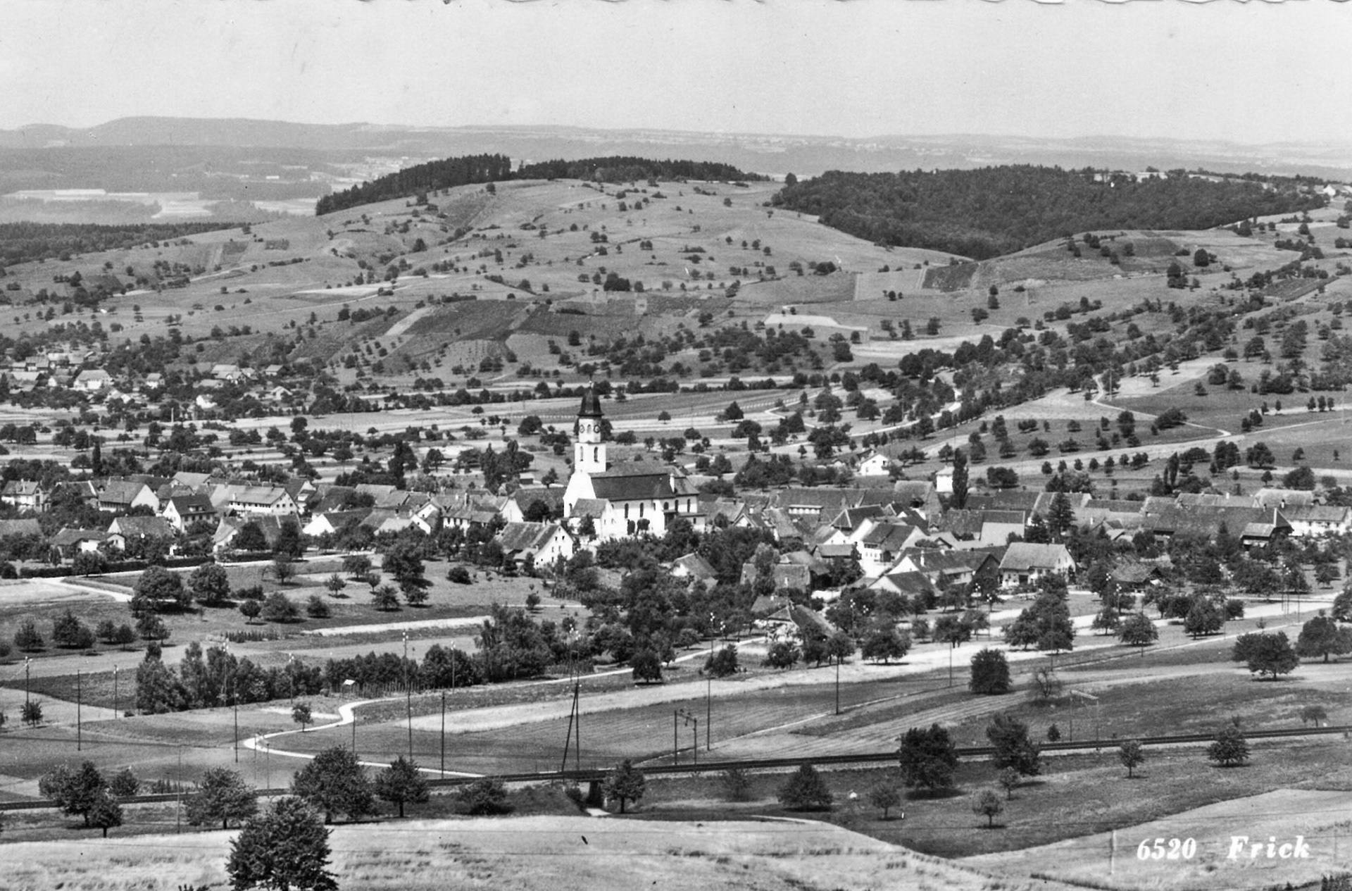 Hinterdorf mit kath. Kirche 1956
