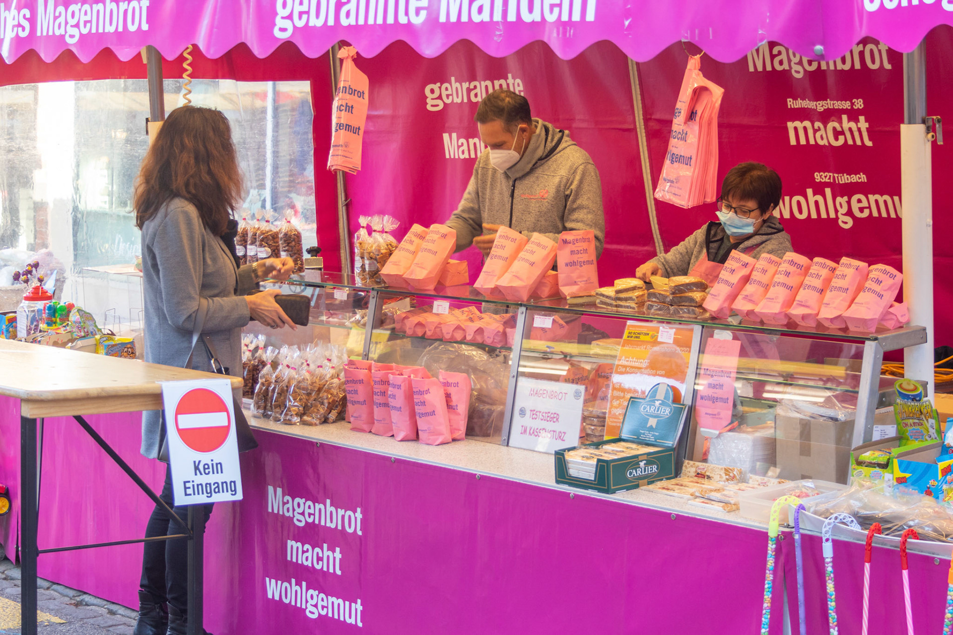 Marktstand zur Coronazeit