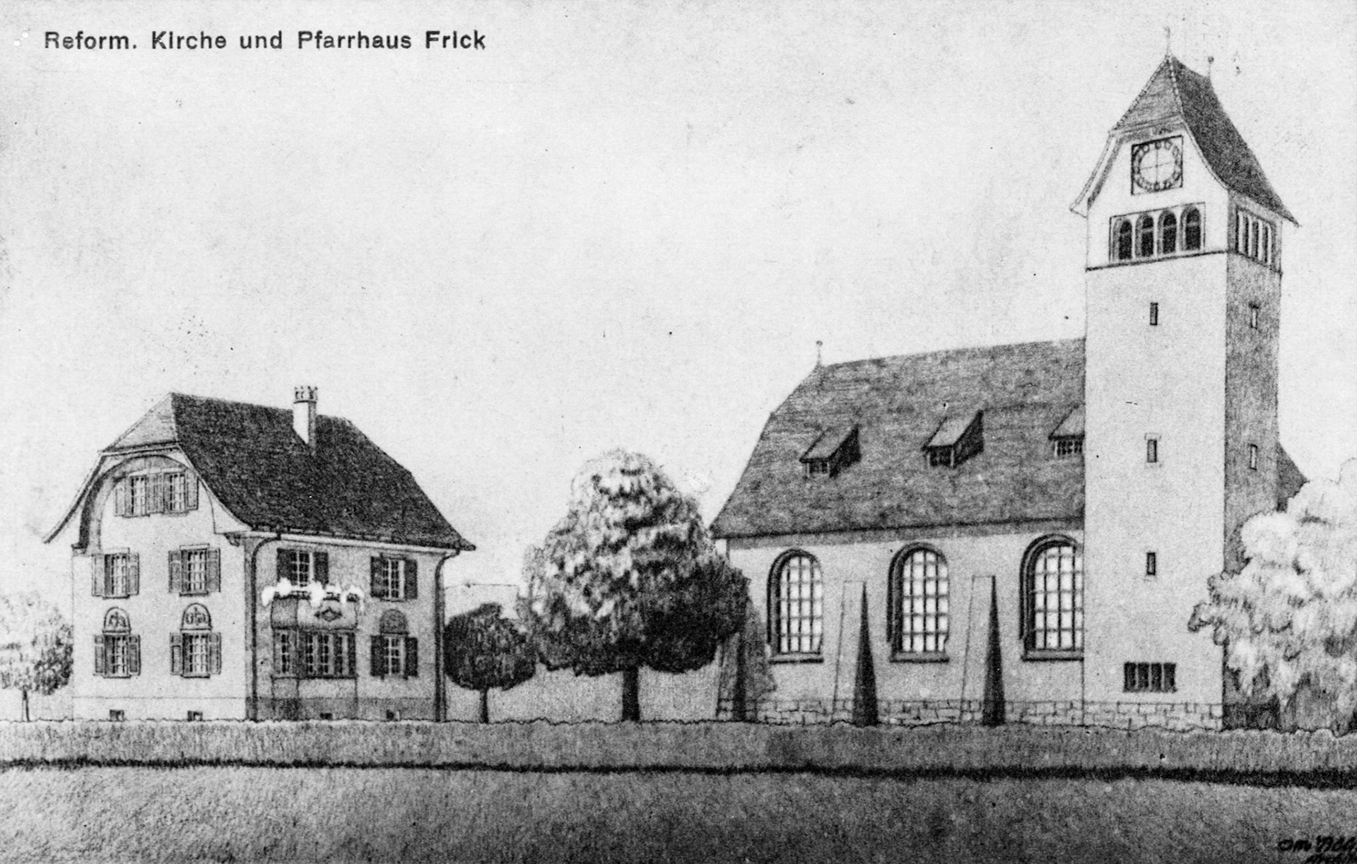 1912 Zeichnung ref. Kirche