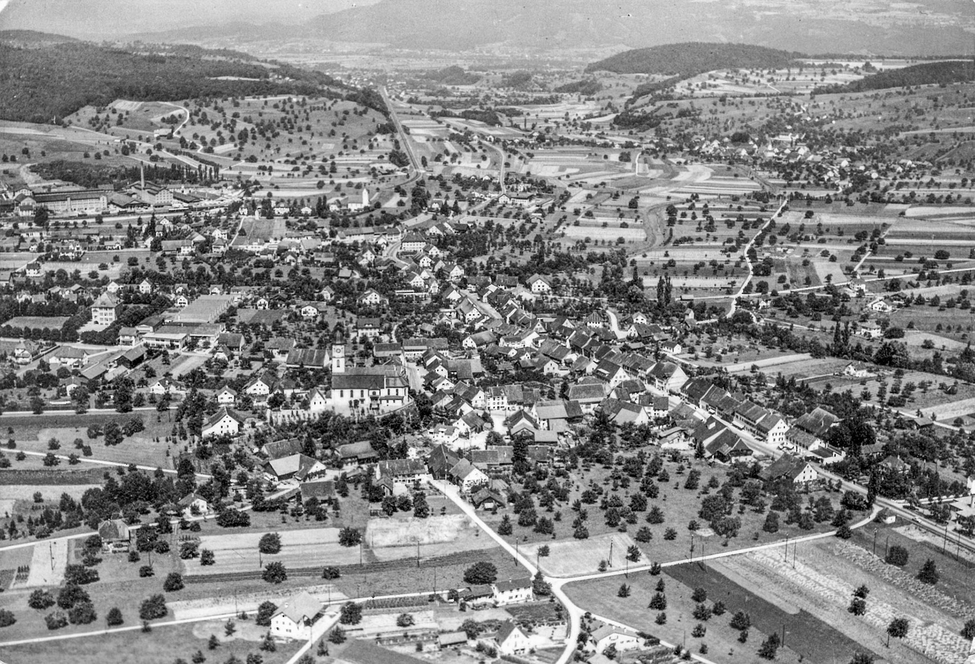 1955 Dorfansicht aus der Luft