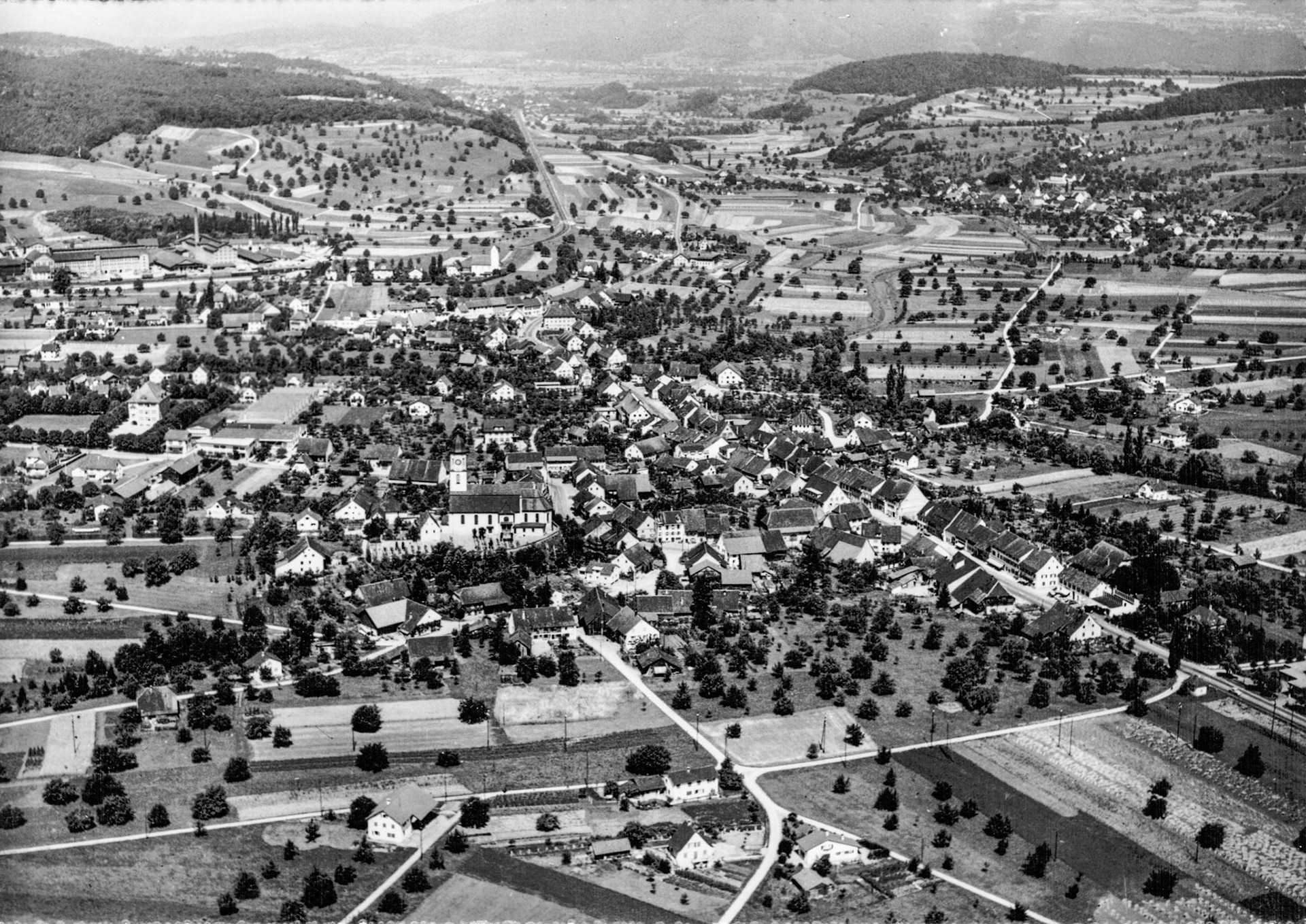 1945 Dorfansicht aus der Luft