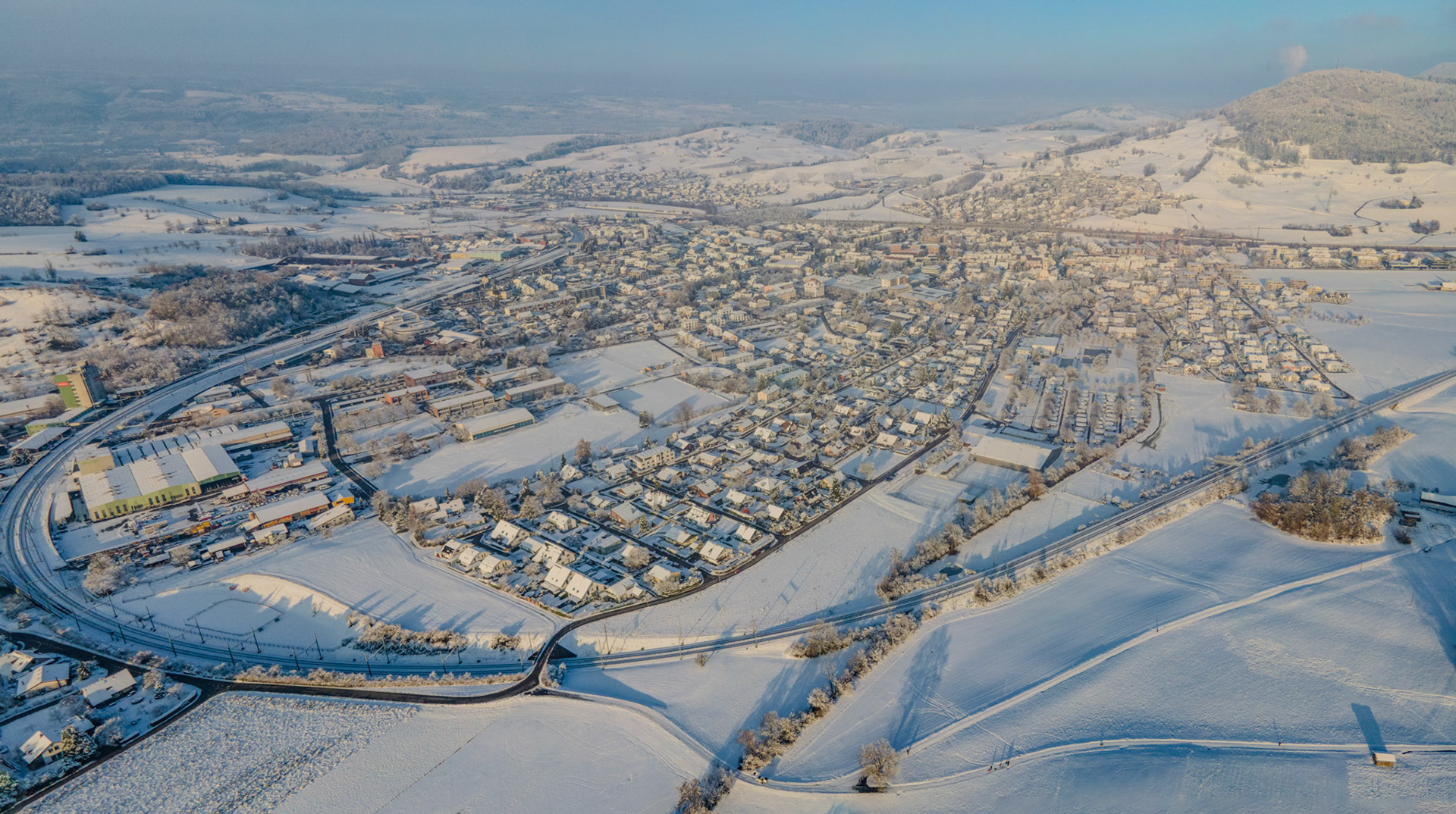 Dorfansicht im Winter