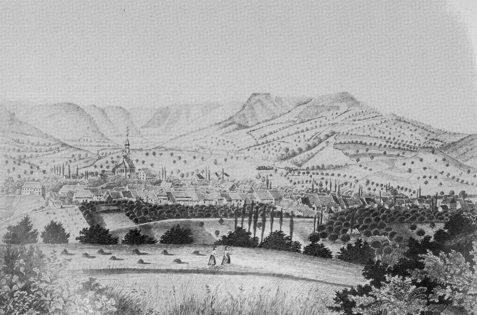 Stich vom Dorf ca. 1870