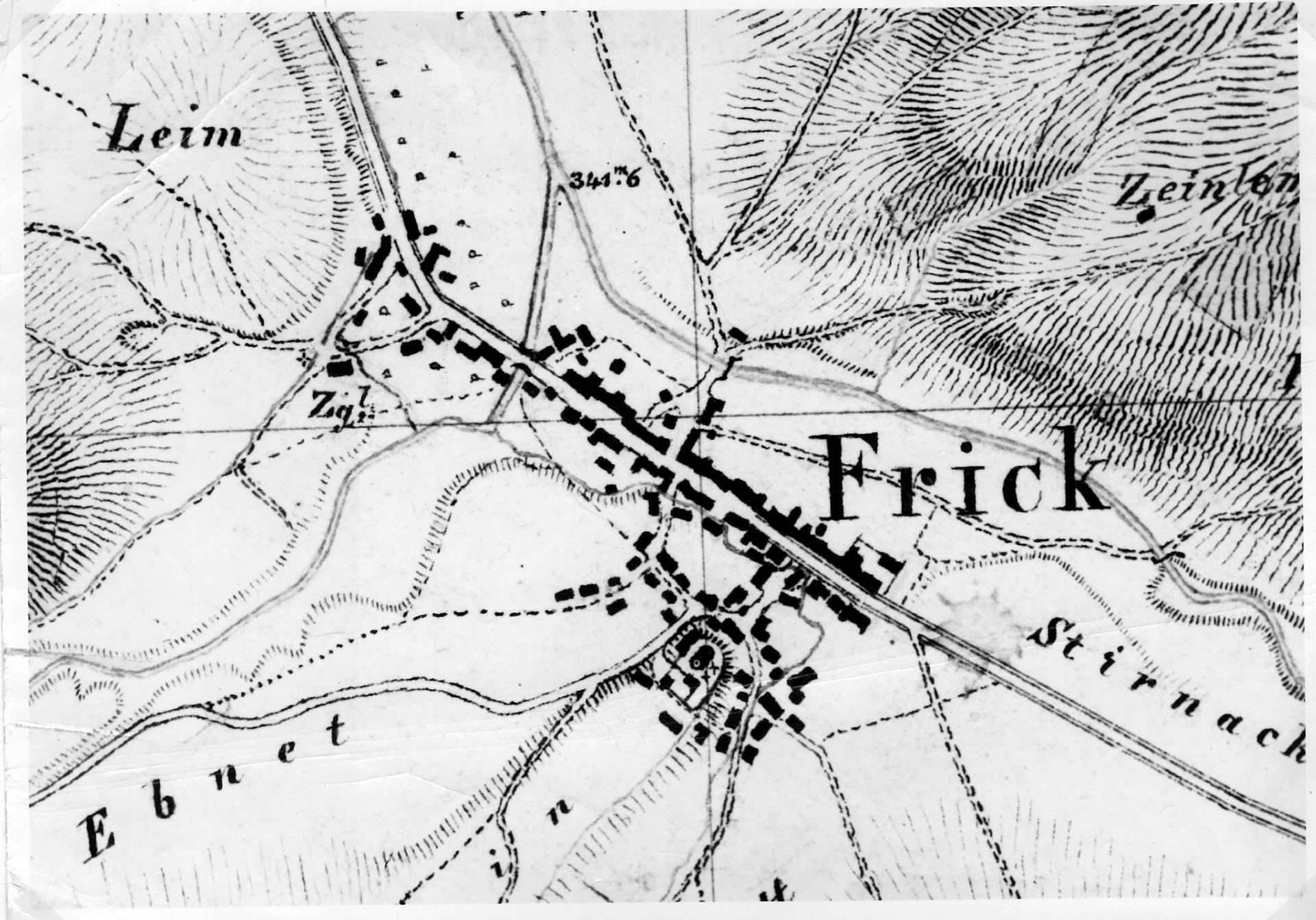 Karte von Frick aus dem Jahr 1848