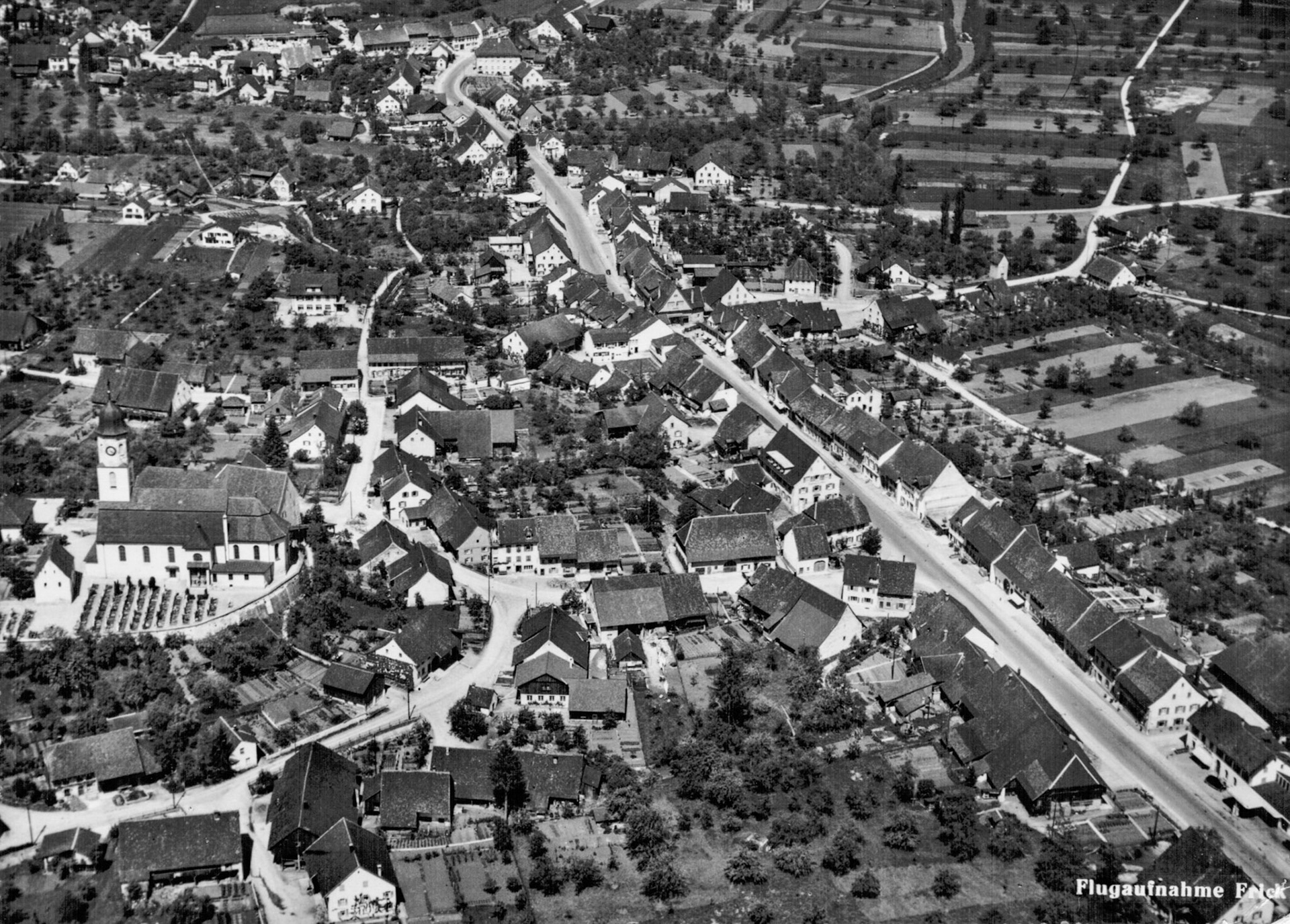 1948 Dorfansicht aus der Luft