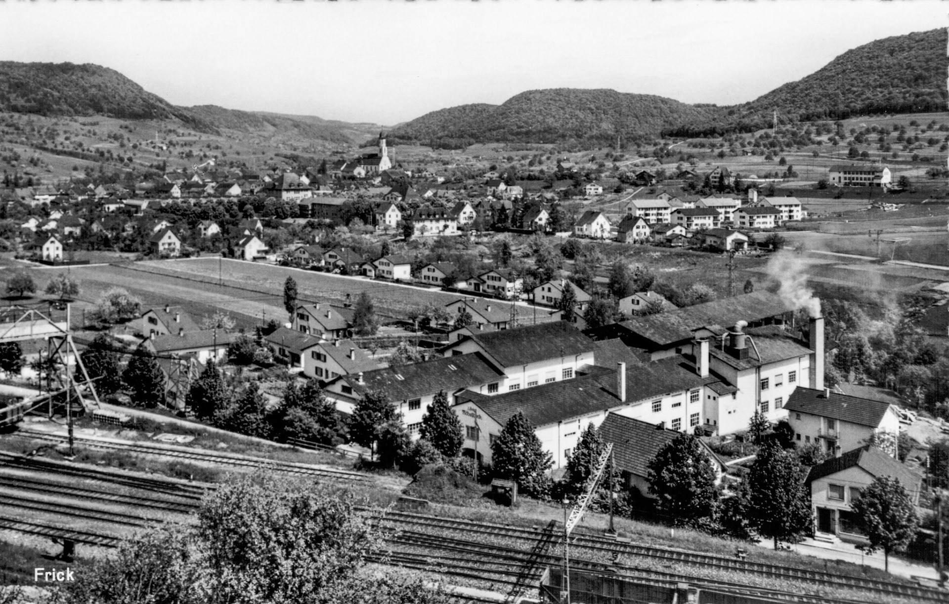 1957 Dorfansicht Dörrmatt, Möbelfabrik Ströbel