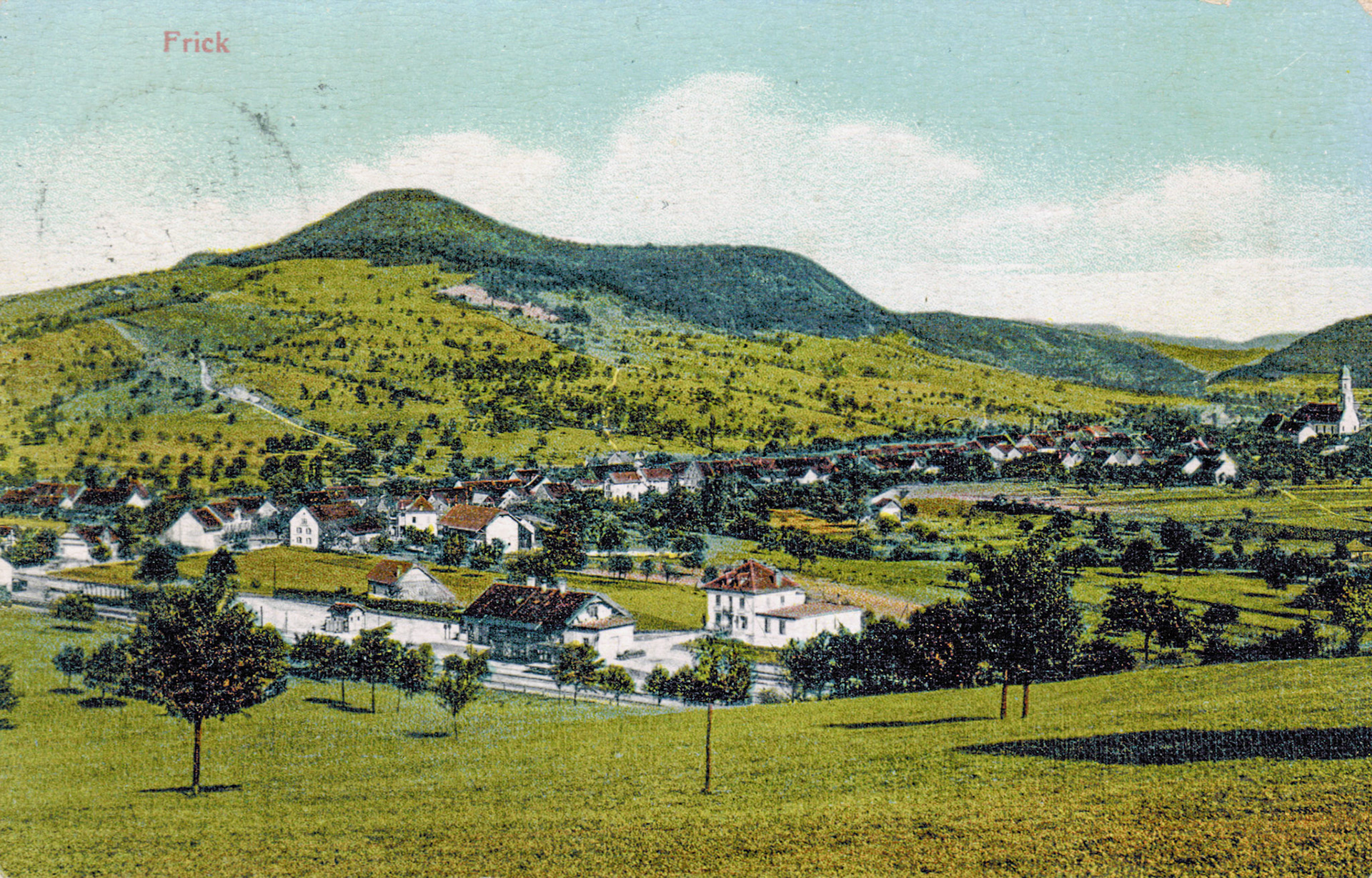1913 Dorfansicht: Bahnhof, Frickberg